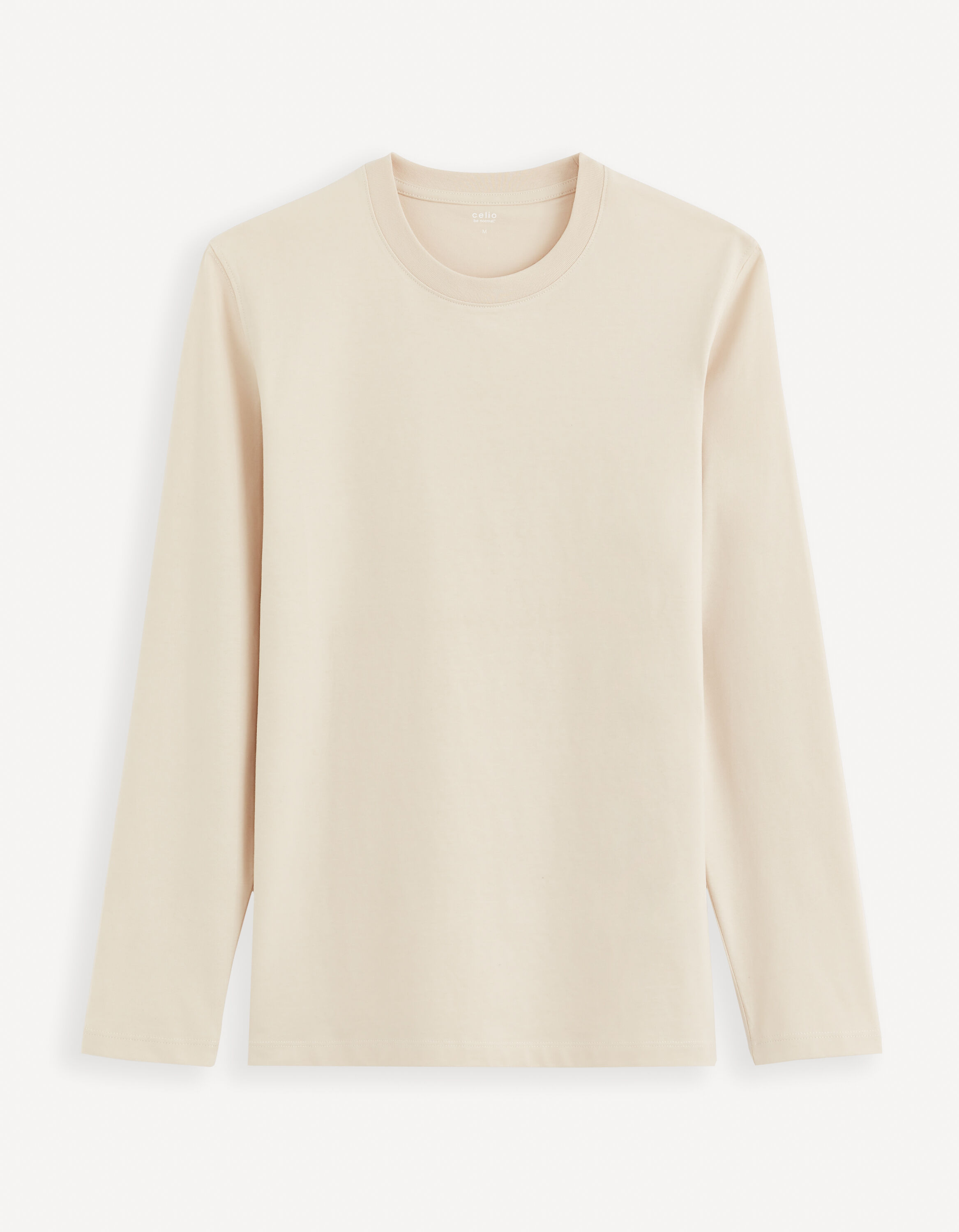 T-shirt col rond 100% coton -beige