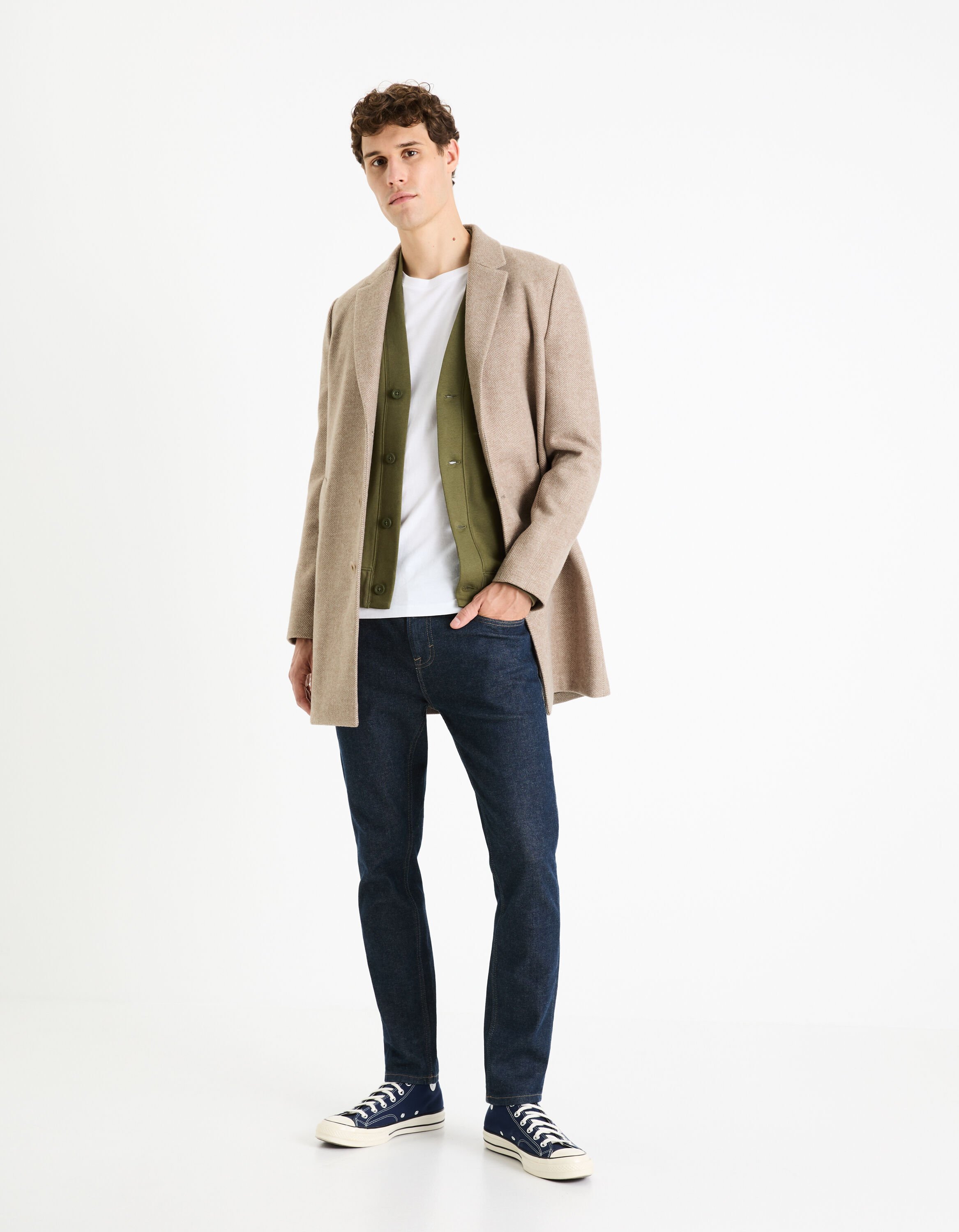 Manteau en maille - beige
