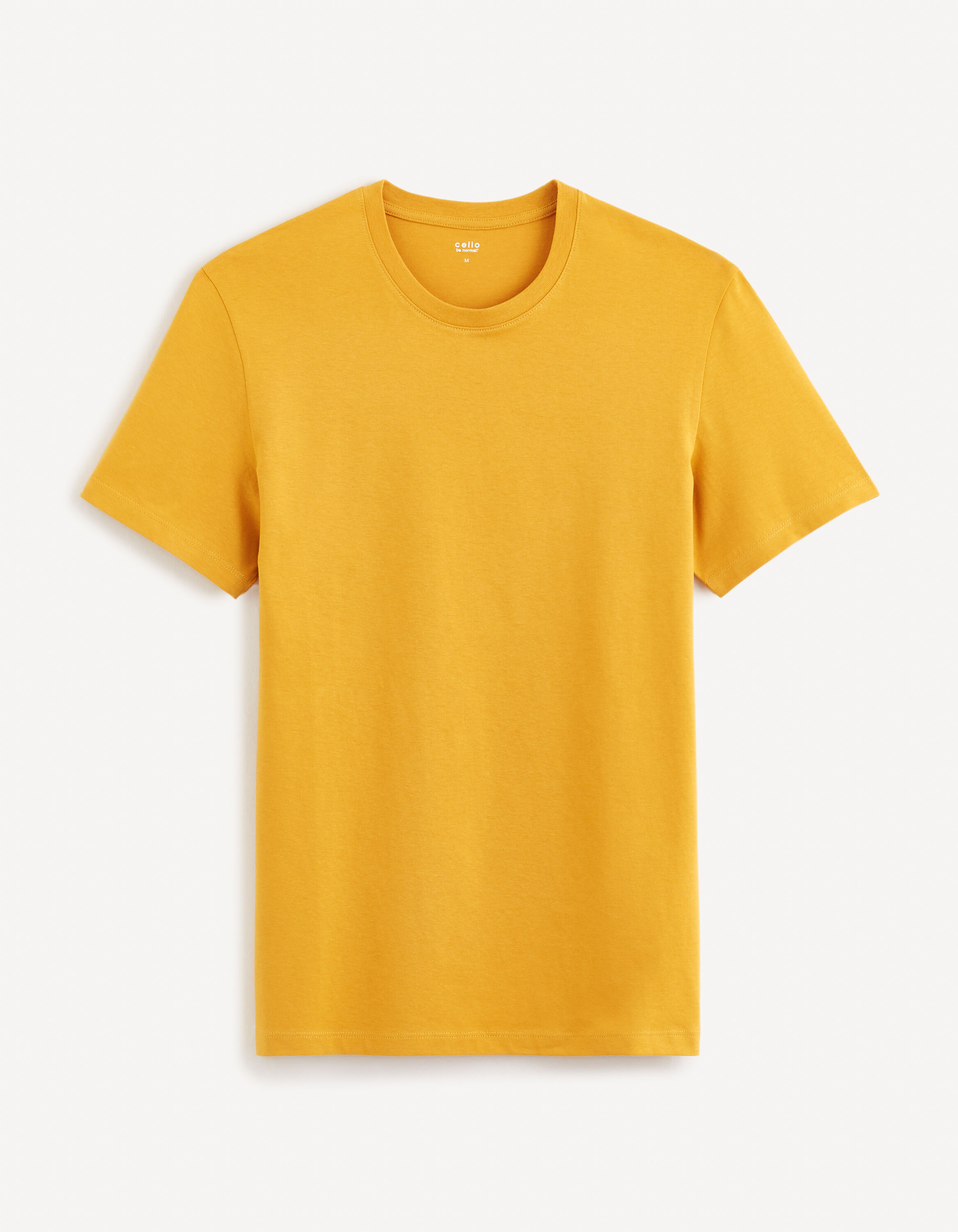 T-shirt col rond 100% coton - jaune