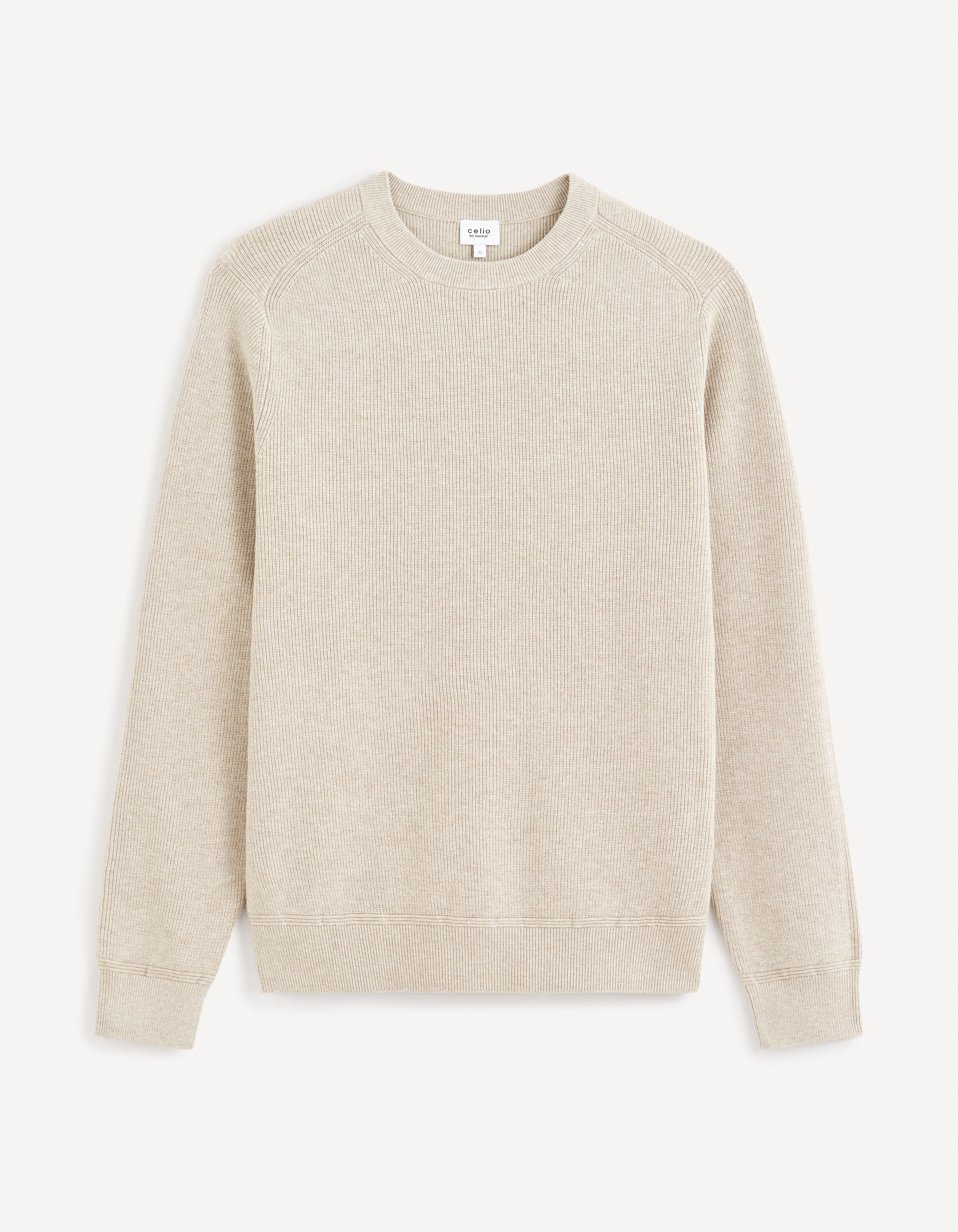 Pull col rond - beige