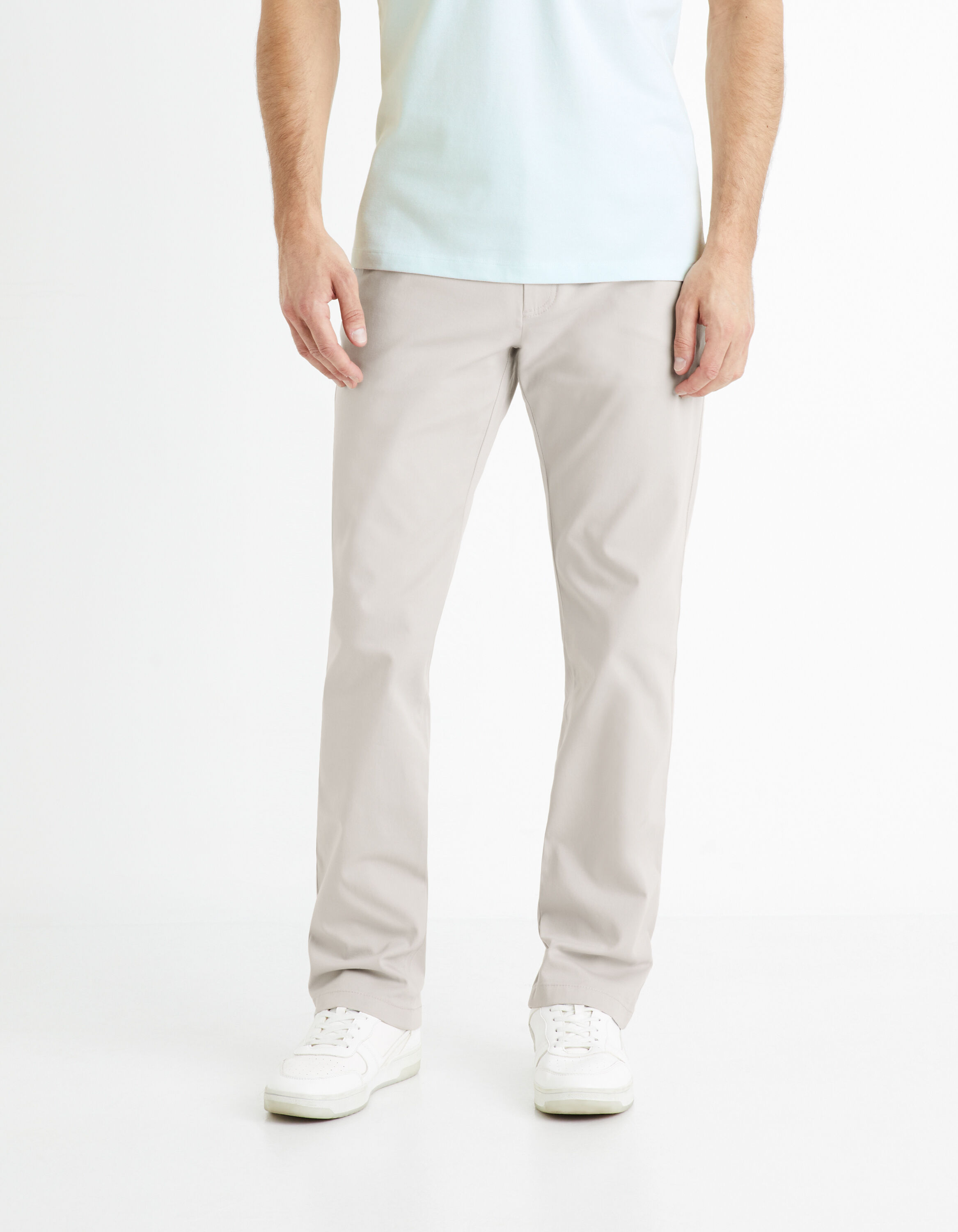 Pantalon chino straight - gris