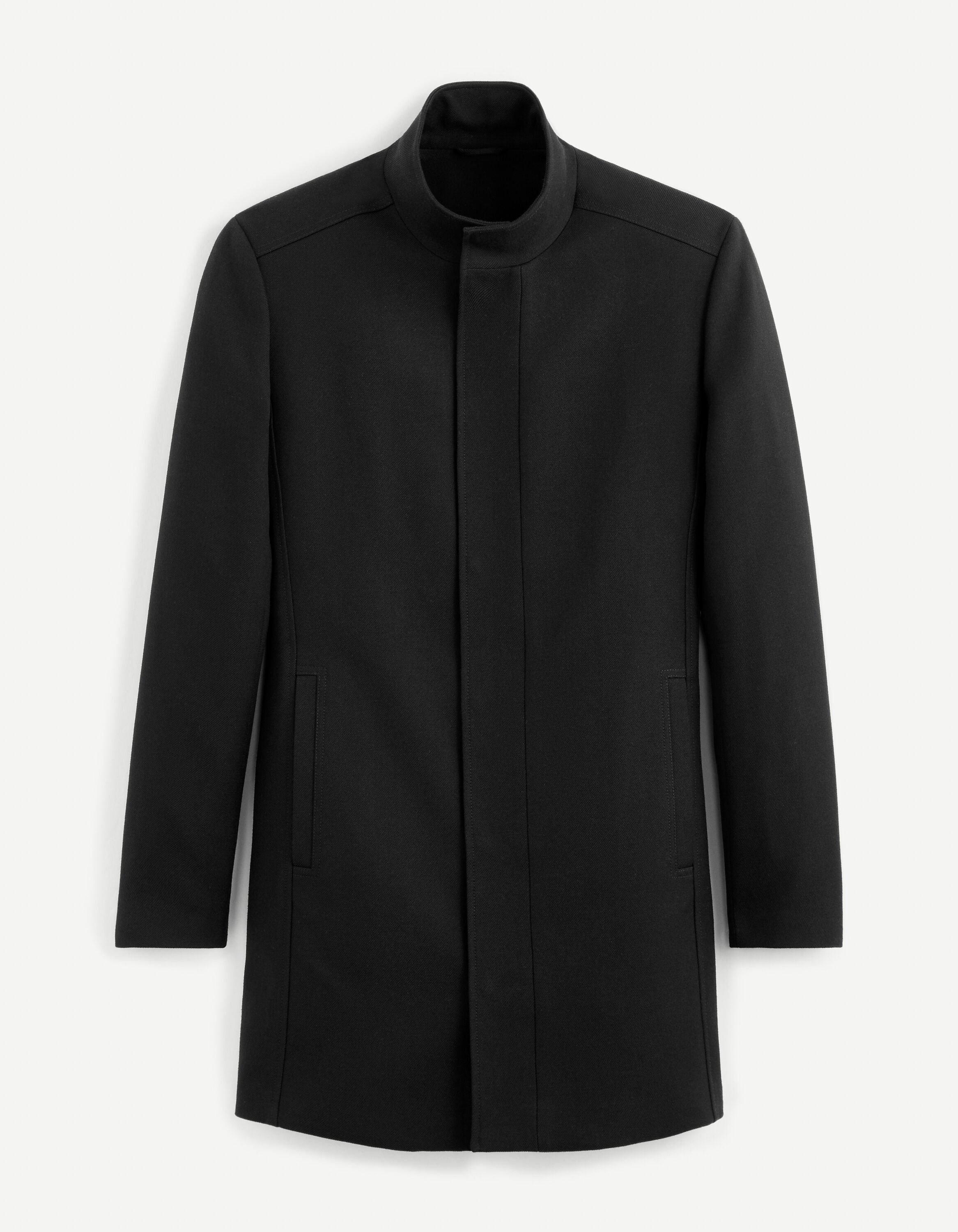Manteau col officier - noir