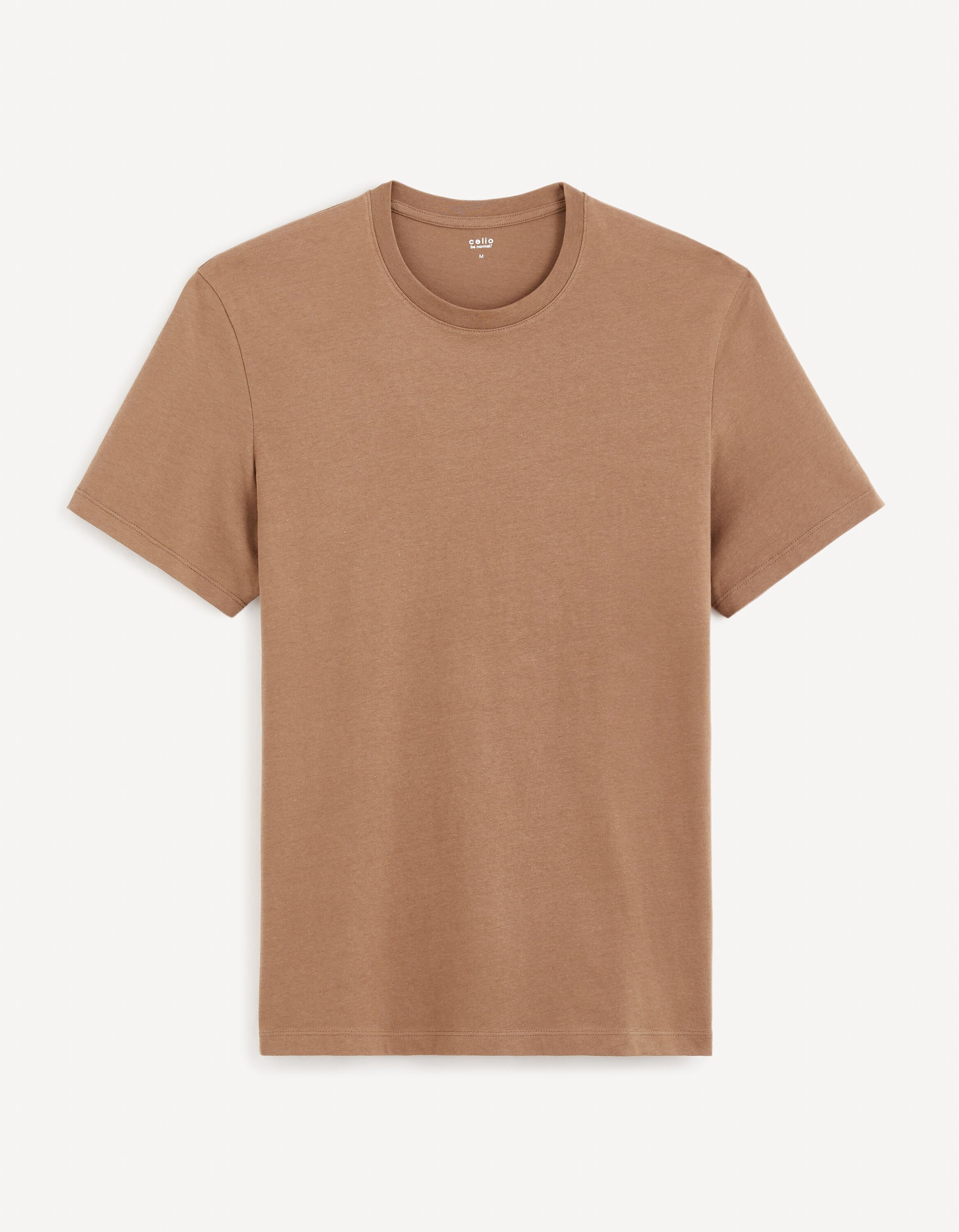 T-shirt col rond 100% coton - taupe