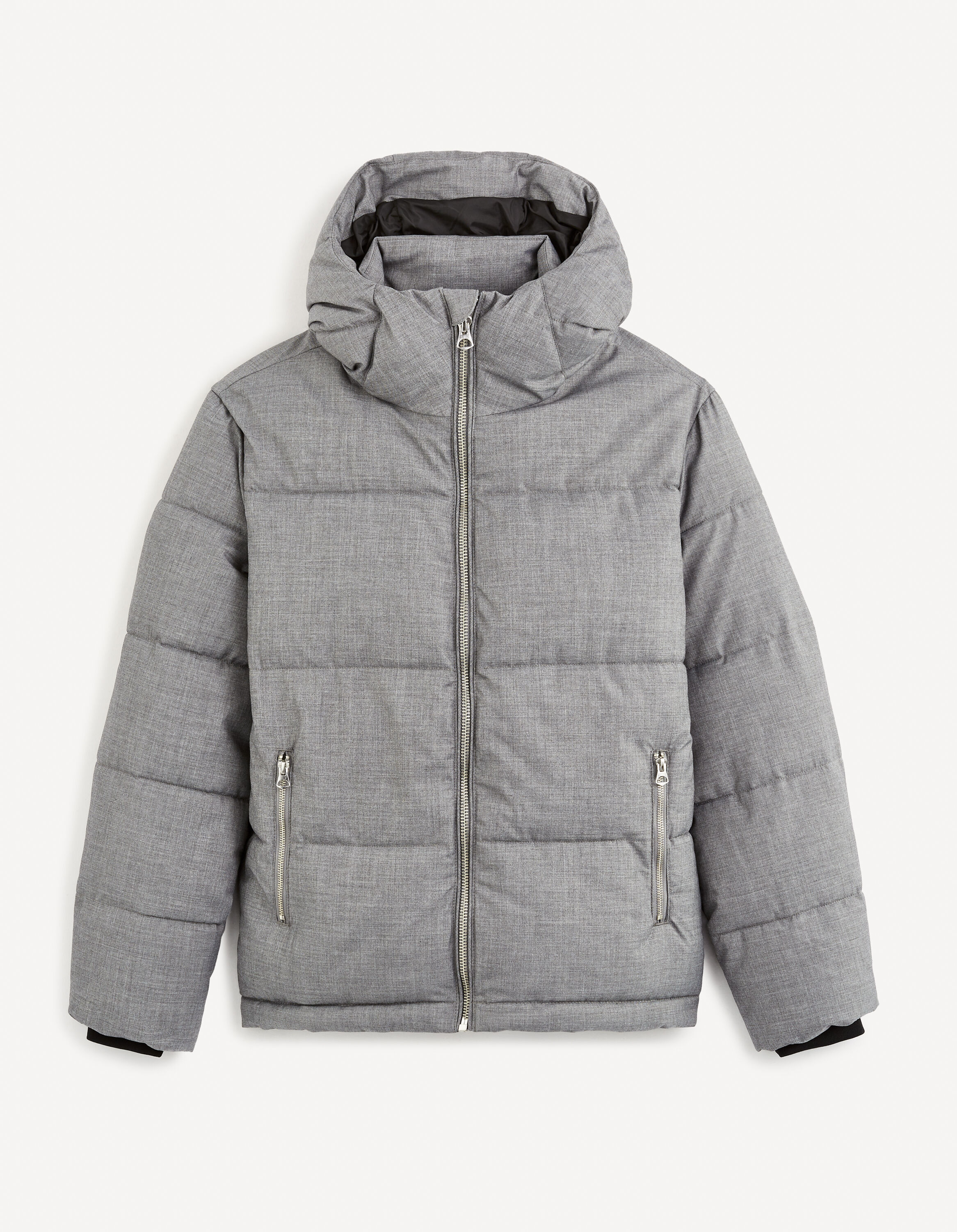 Doudoune chaude &agrave; capuche - gris