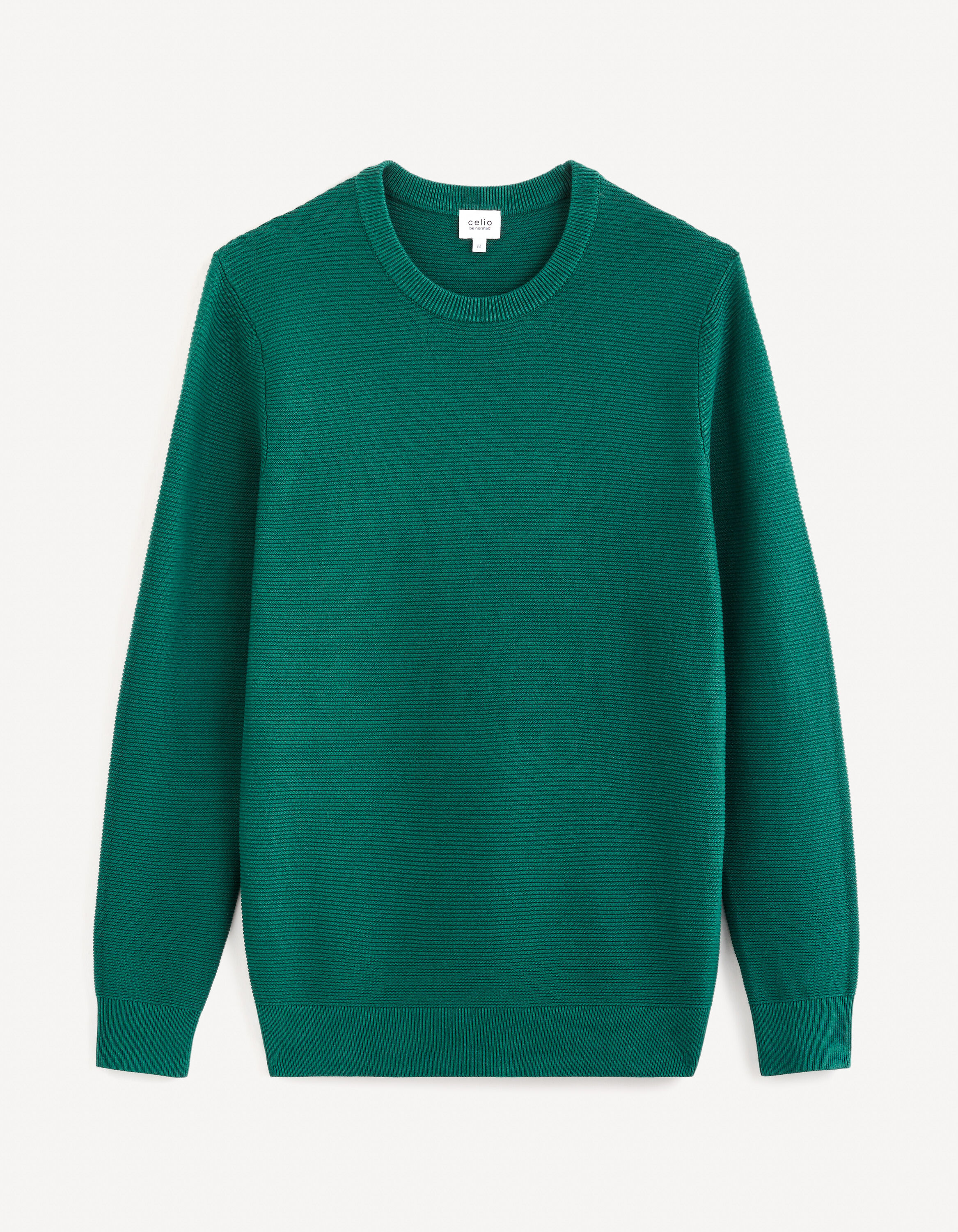 Pull col rond 100% coton - vert
