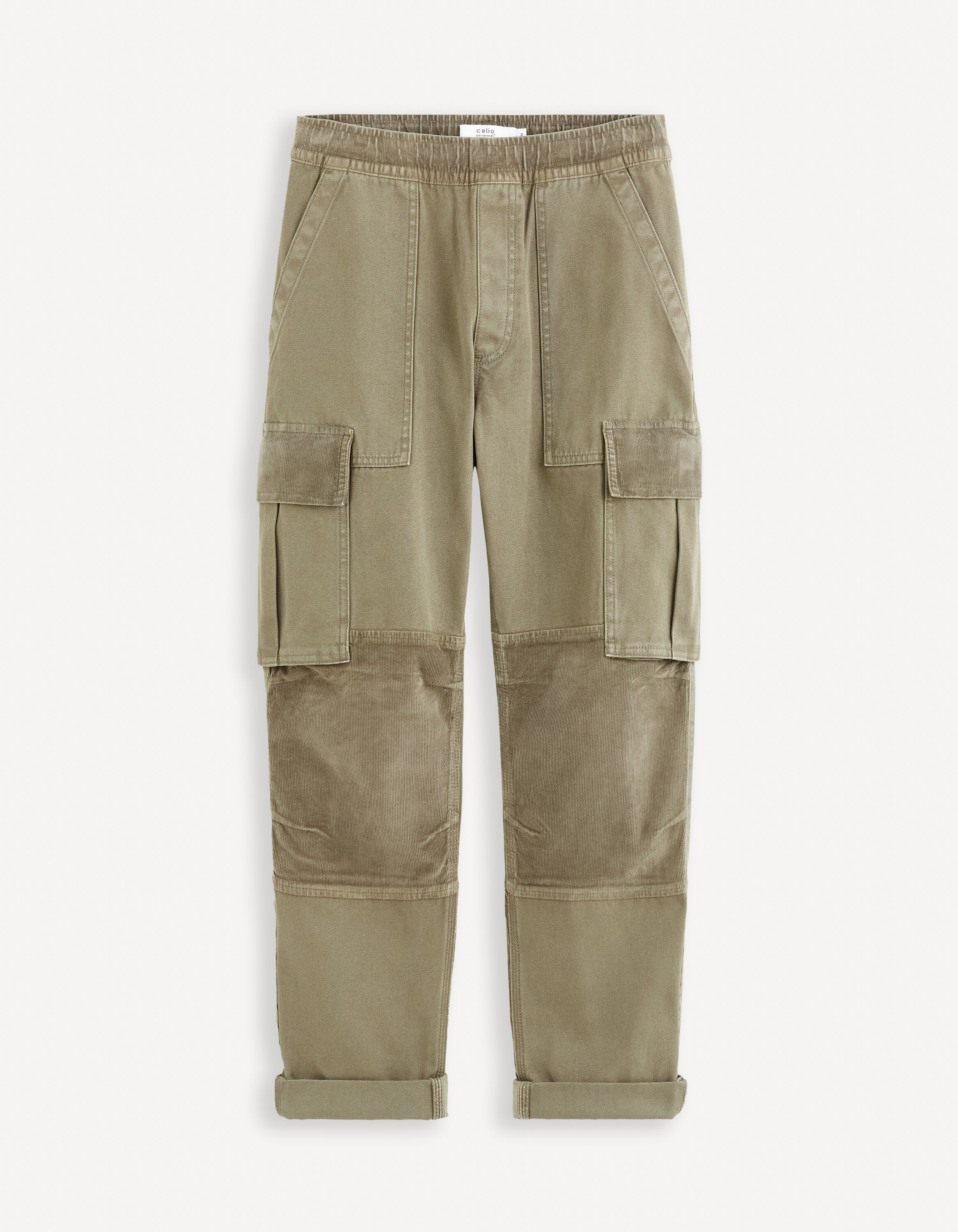 Pantalon cargo bi-couleur 100% coton - kaki