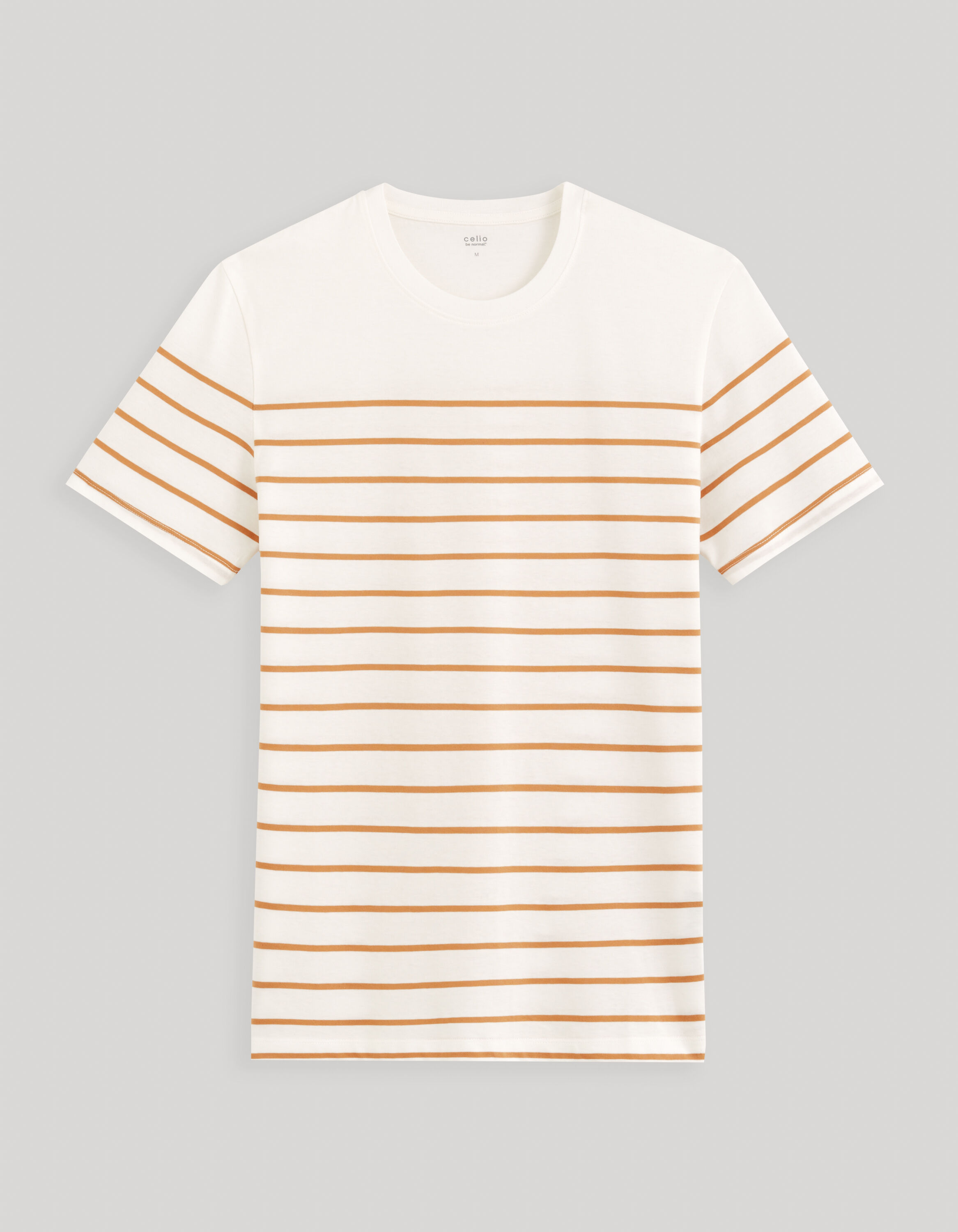 T-shirt col rond 100% coton -marron