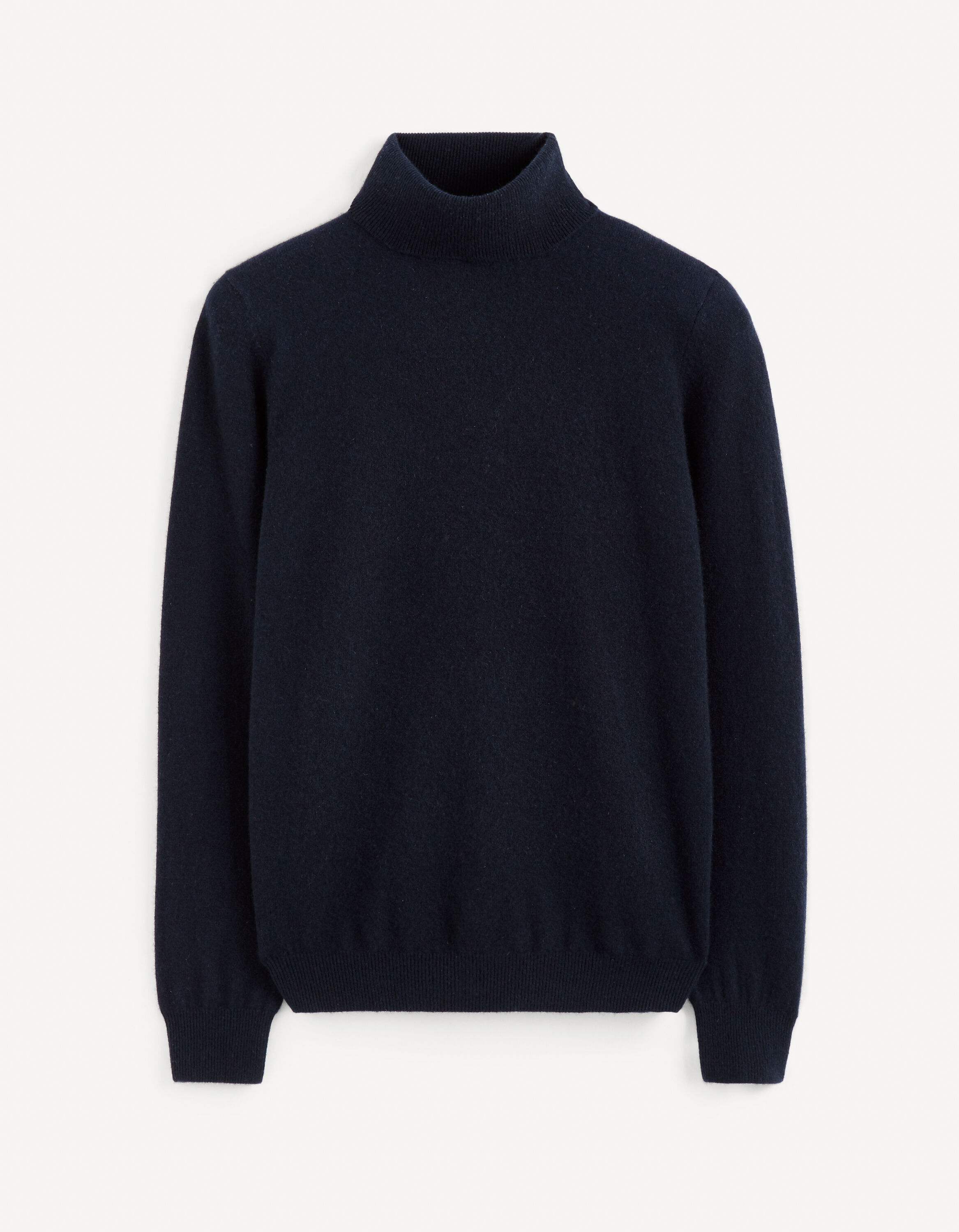 Pull col roul&eacute; 100% cachemire - marine