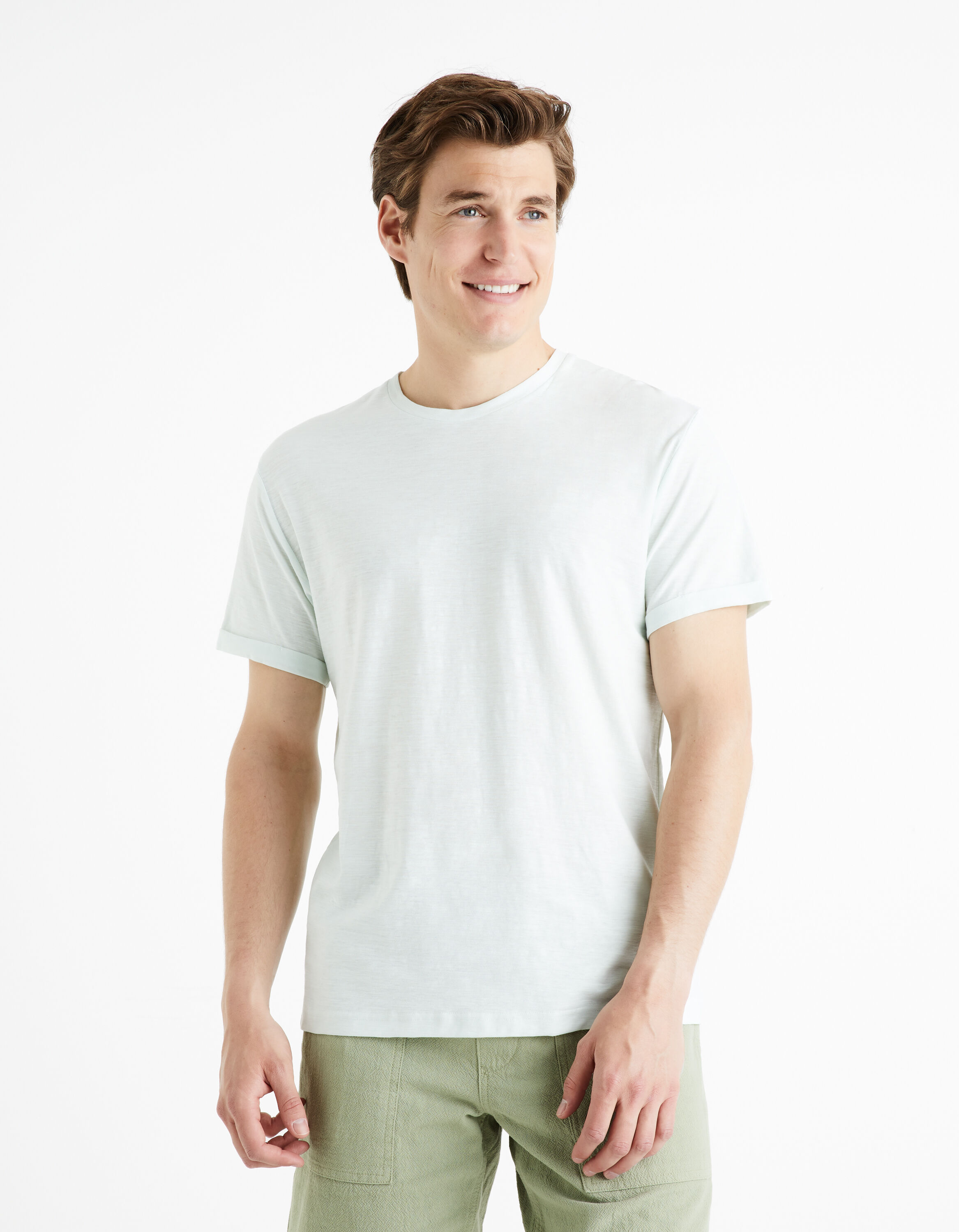 T-shirt col rond 100% coton - bleu