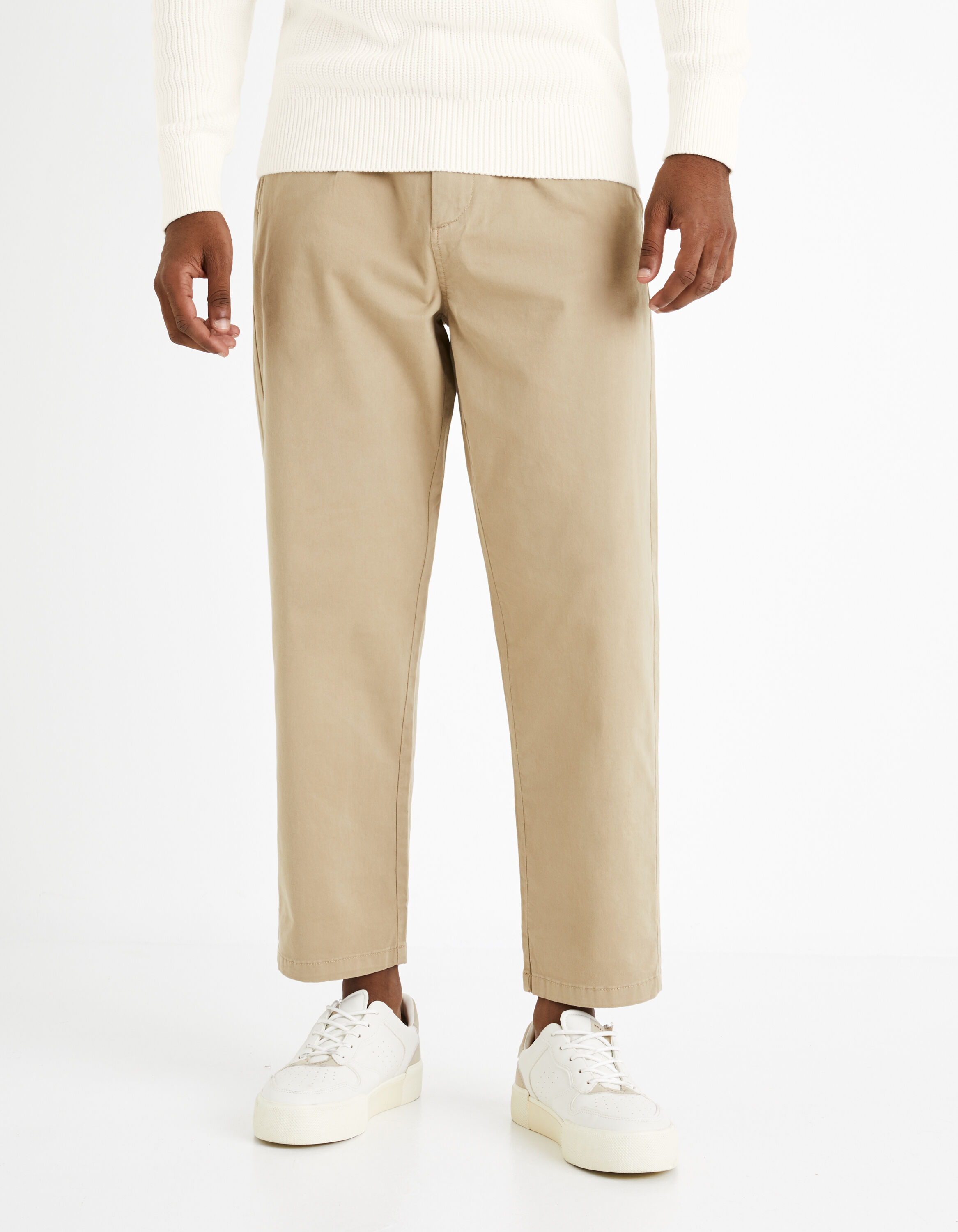 Pantalon chino cropped - beige