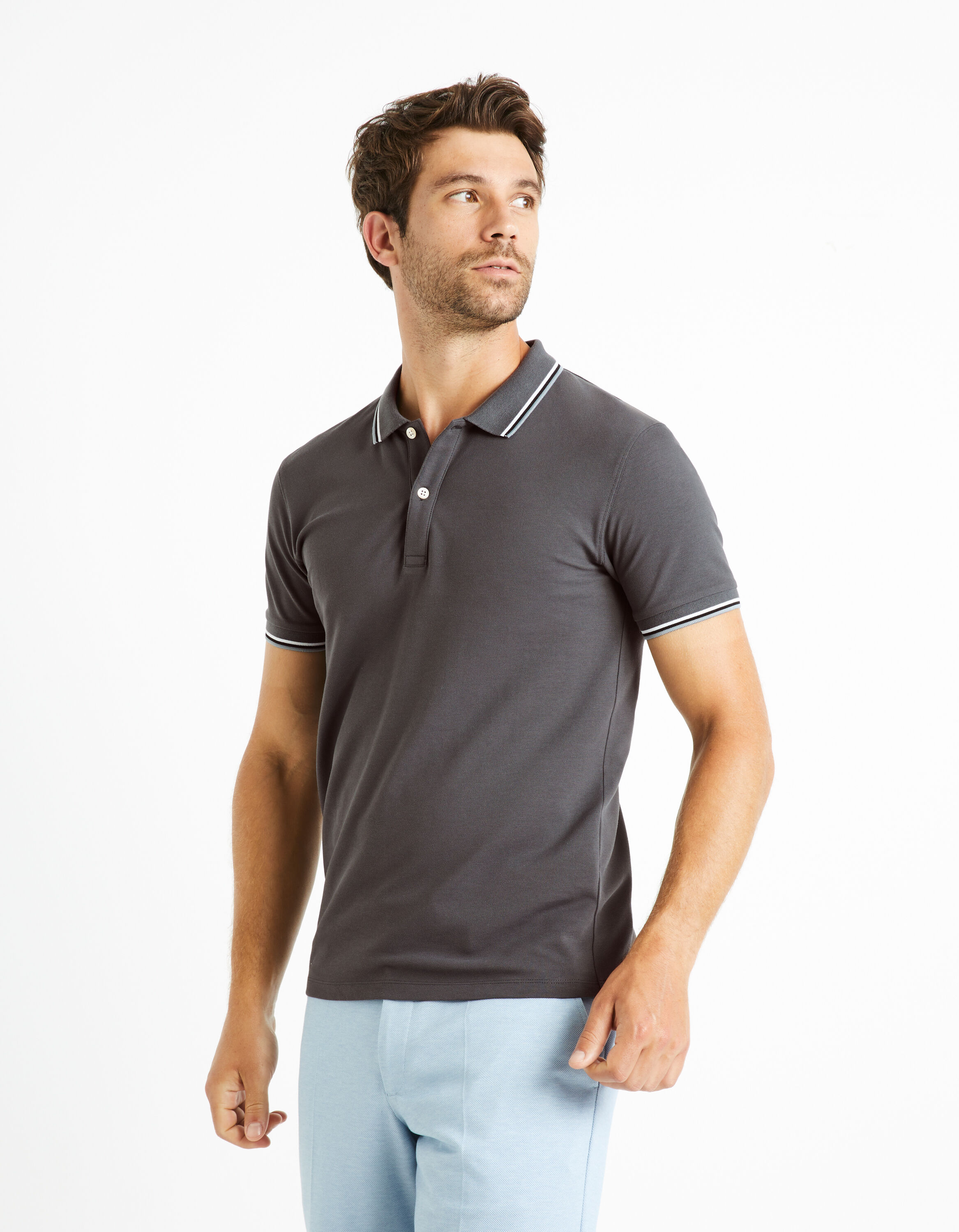 Polo piqu&eacute; - anthracite