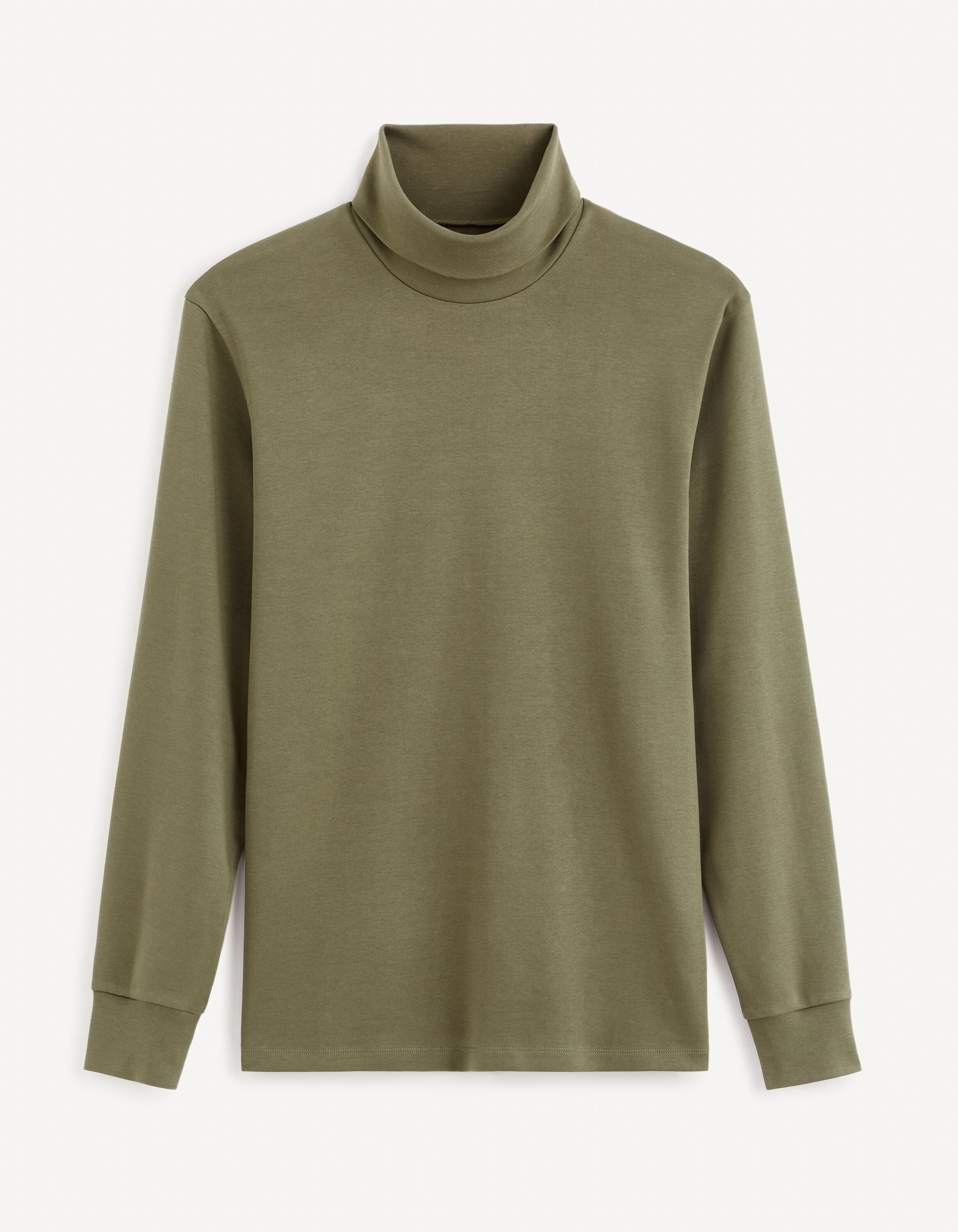T-shirt col roul&eacute; manches longues - kaki
