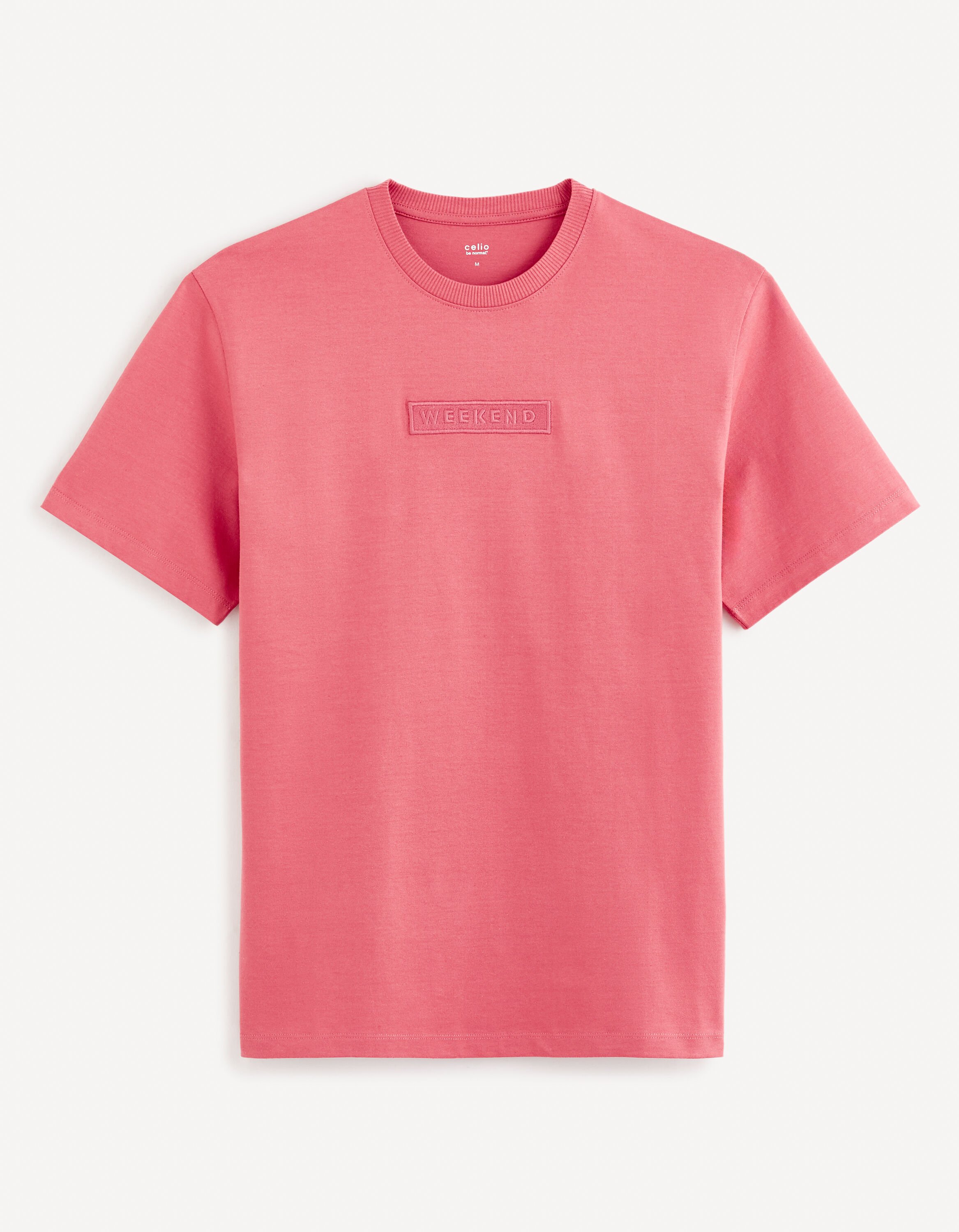 T-shirt col rond 100% coton - rose