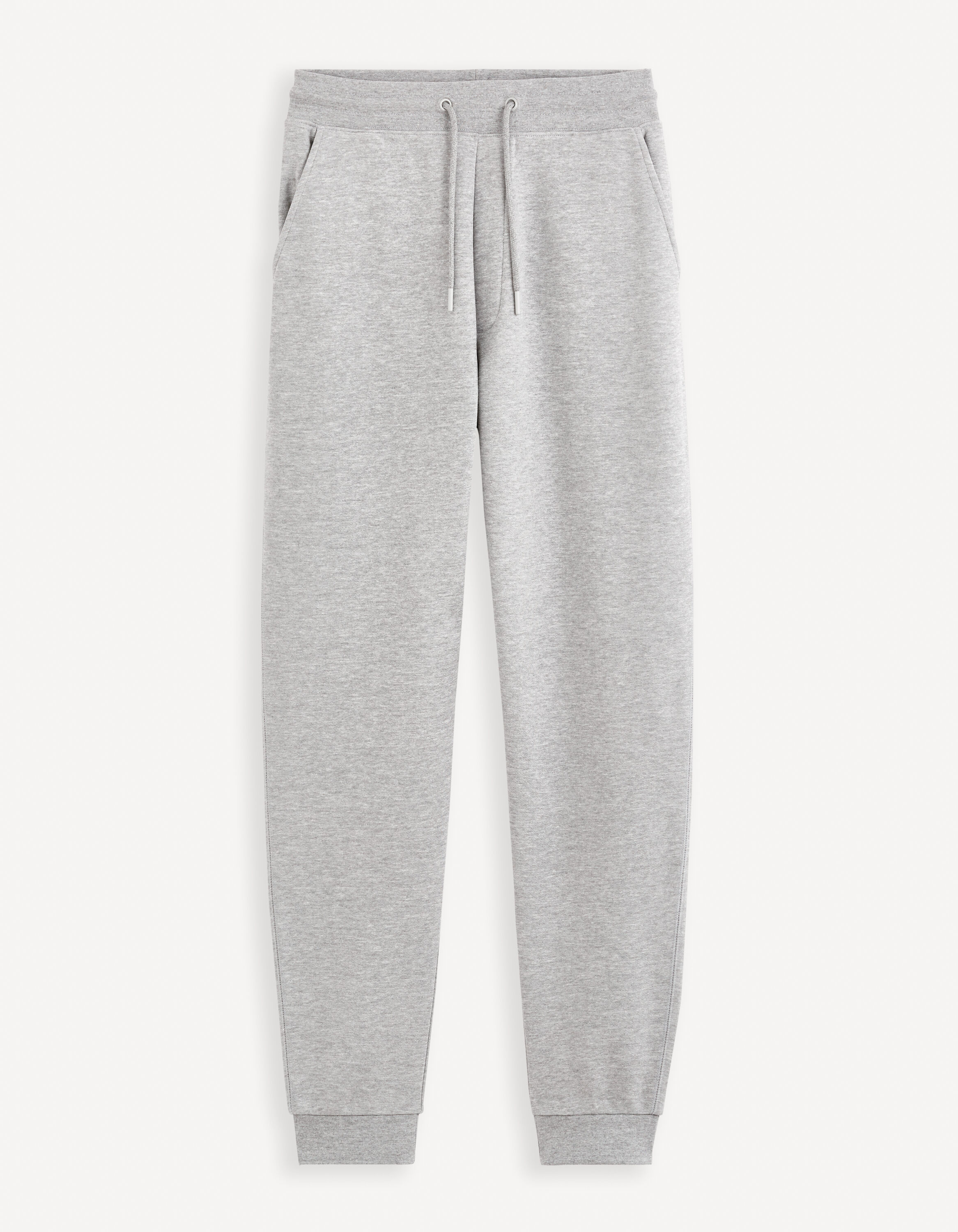 Pantalon de jogging en coton m&eacute;lang&eacute; - gris