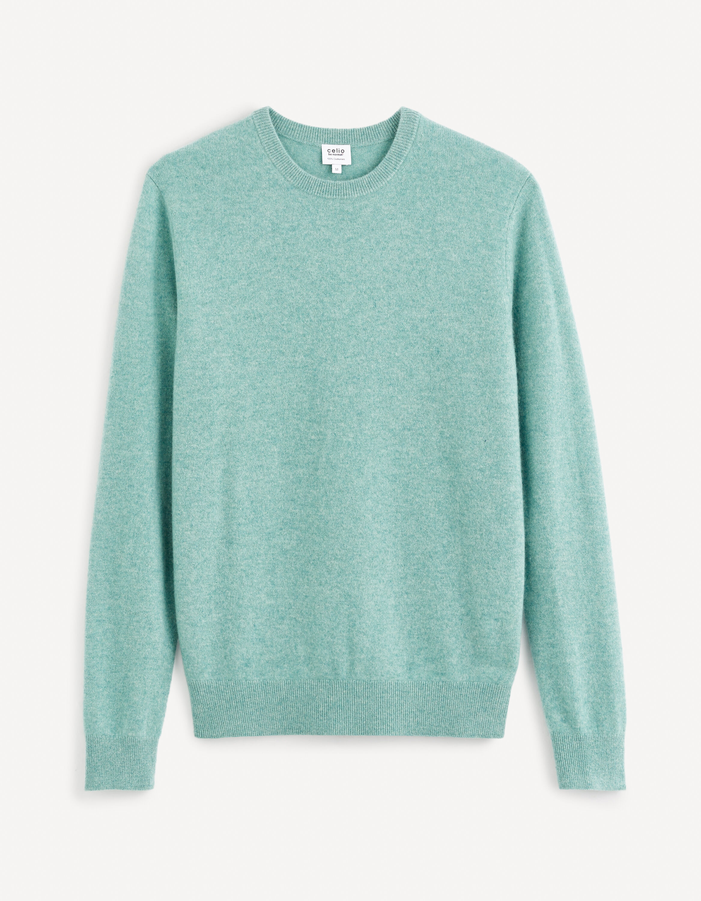 Pull col rond 100% cachemire - vert