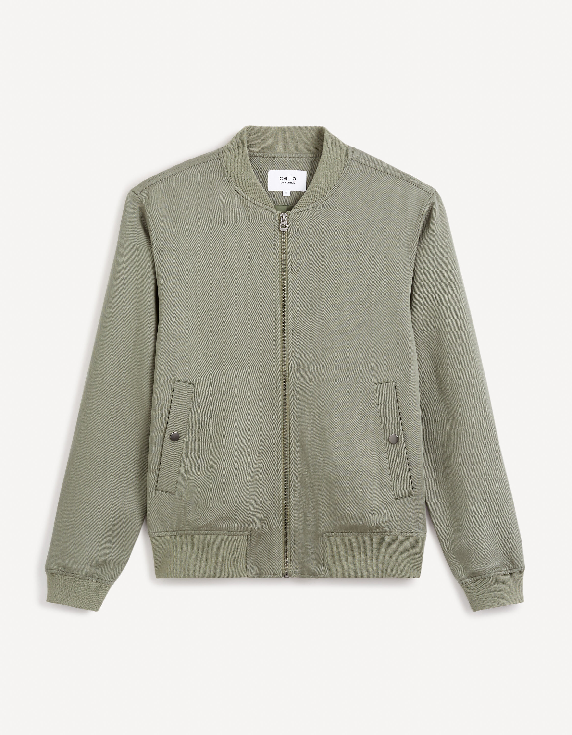 Bomber m&eacute;lange lyocell et lin - kaki clair