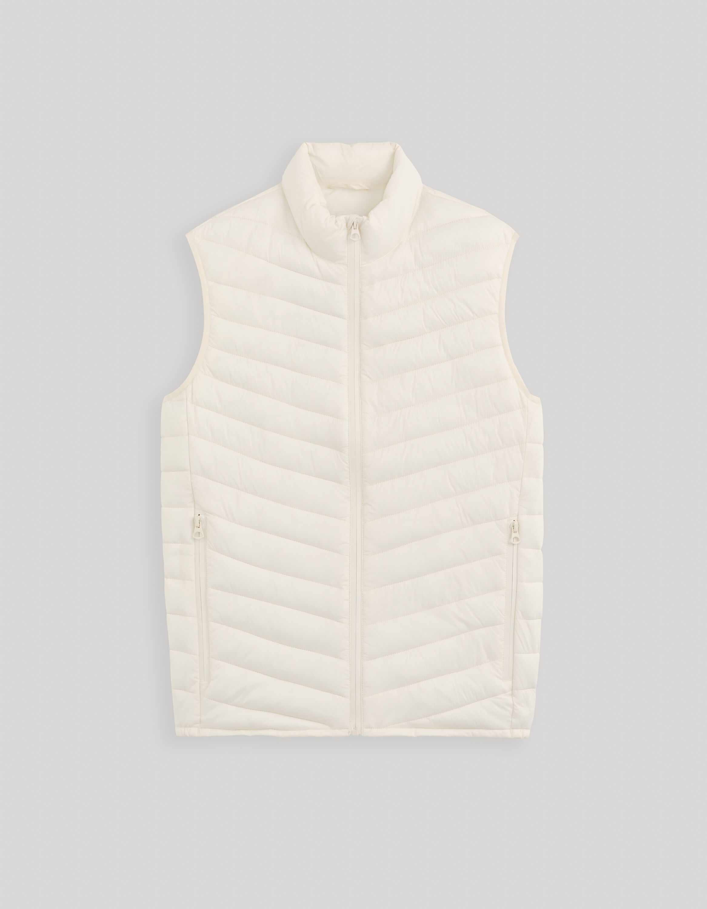 Doudoune light sans manches d&eacute;perlante - &eacute;cru