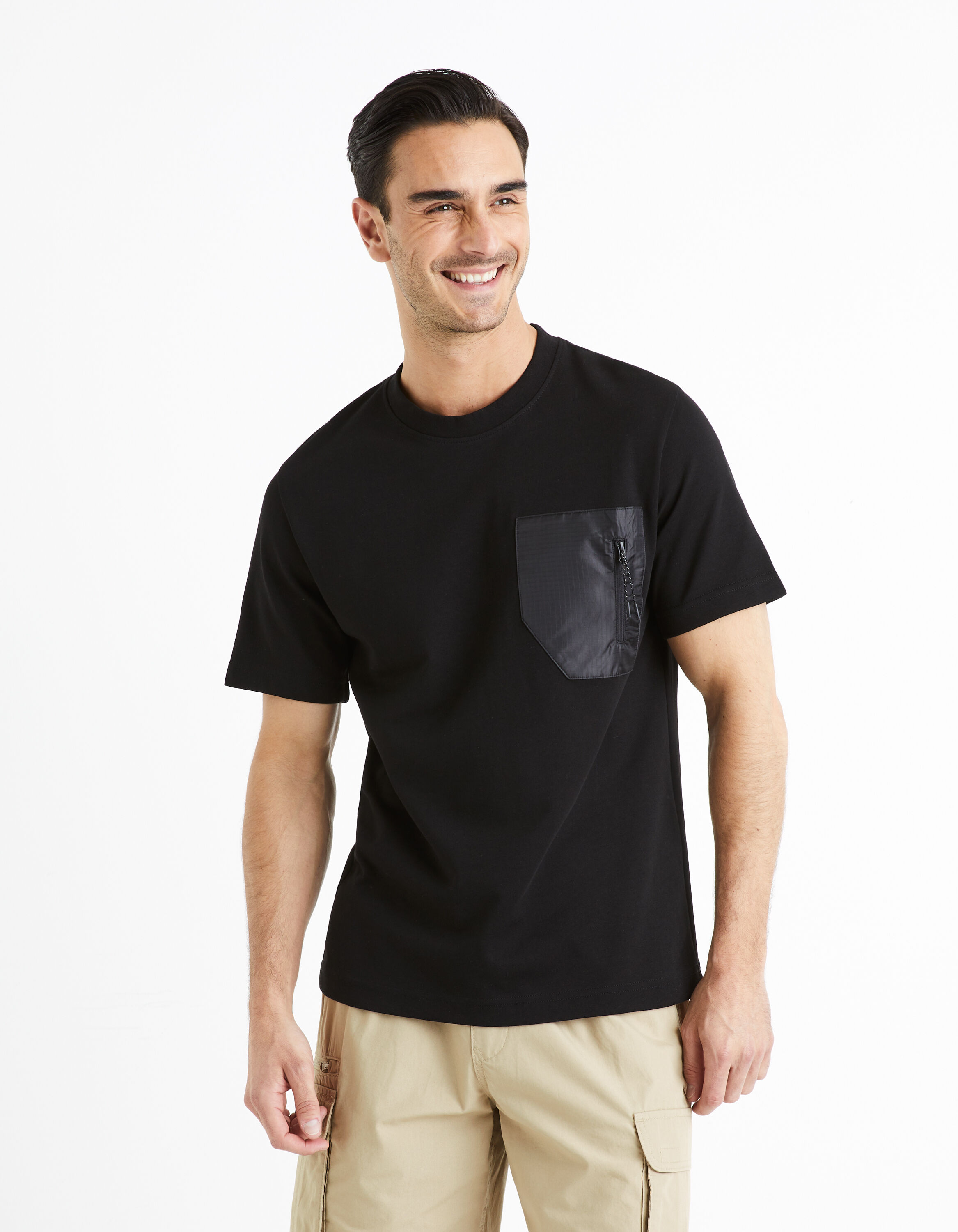 T-shirt col rond - noir