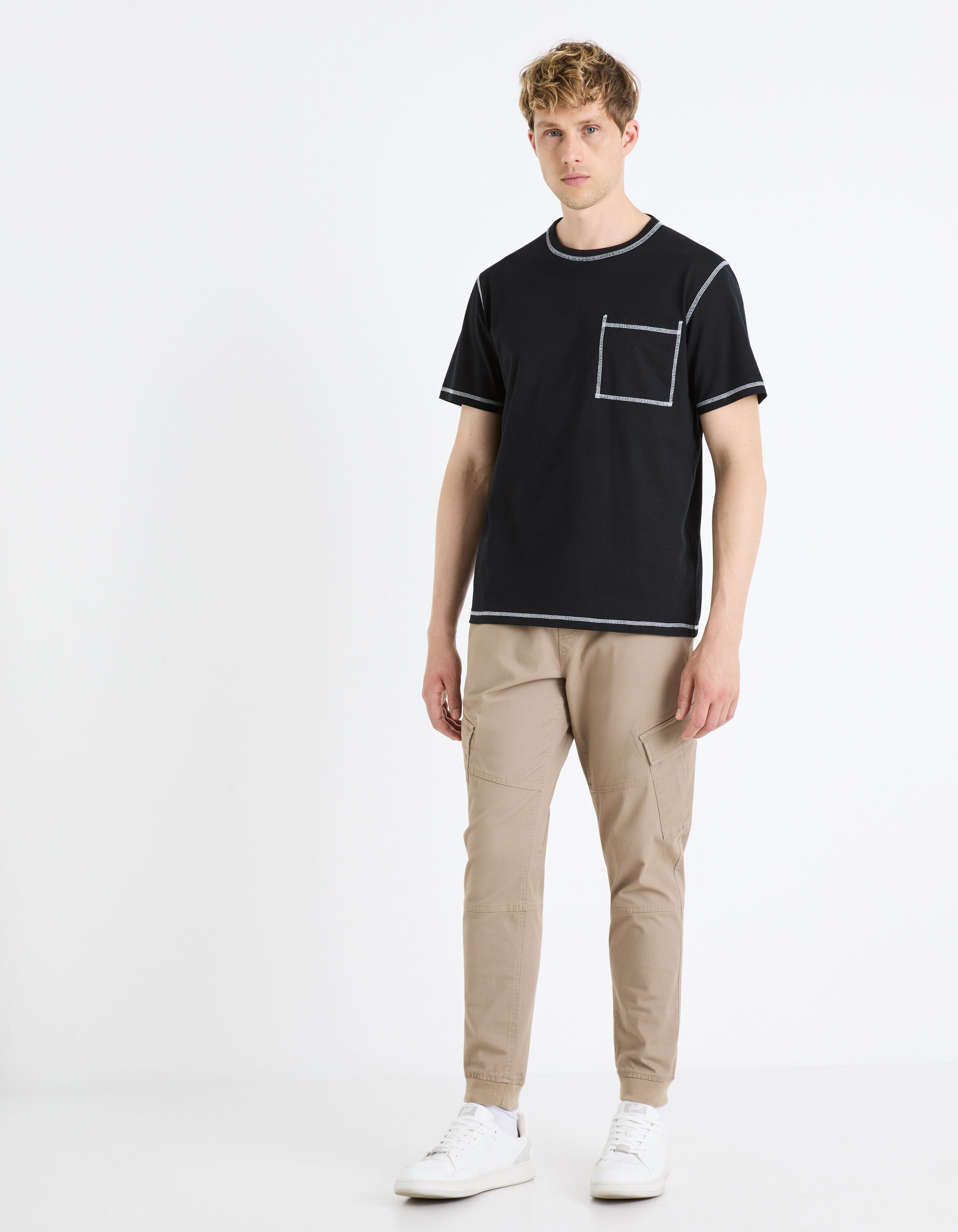 T-shirt col rond 100% coton - noir