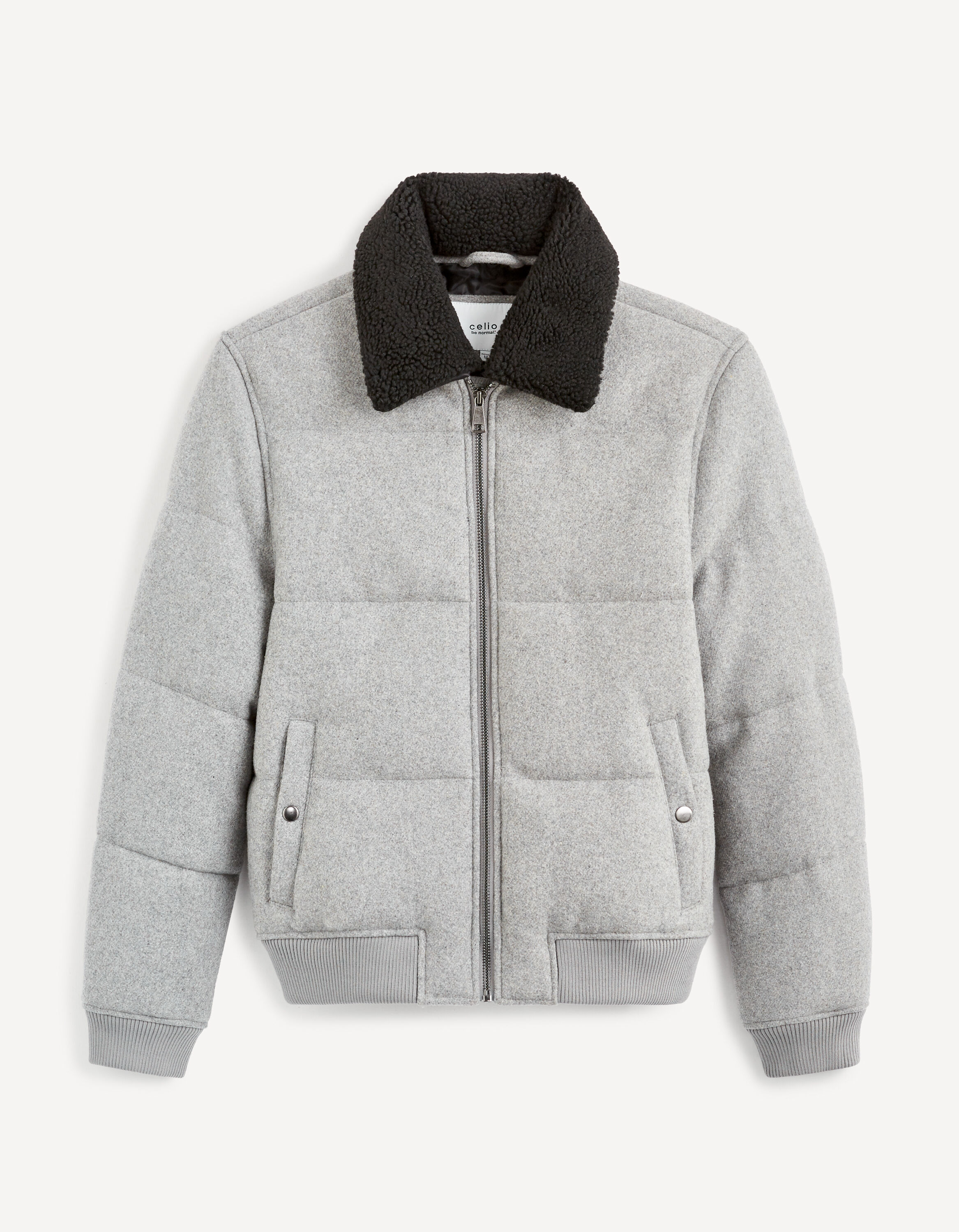 Blouson aviateur flanelle - gris