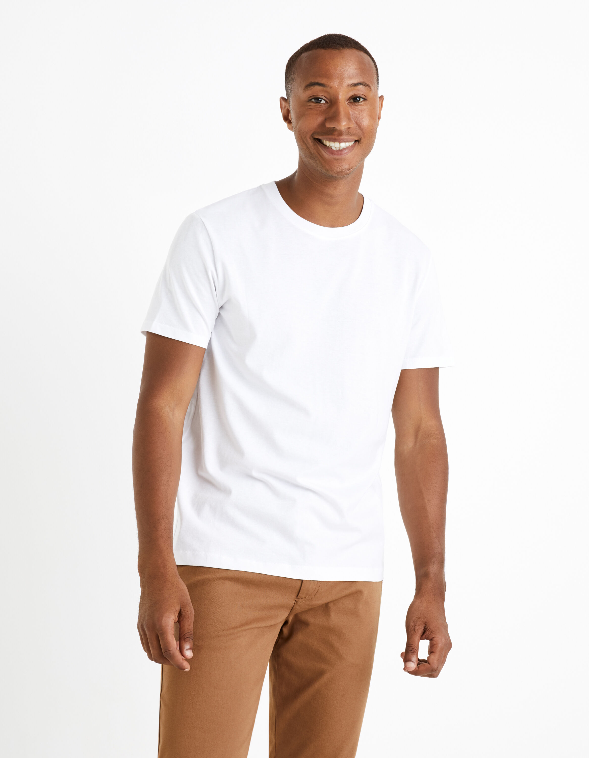 T-shirt col rond 100% coton - blanc