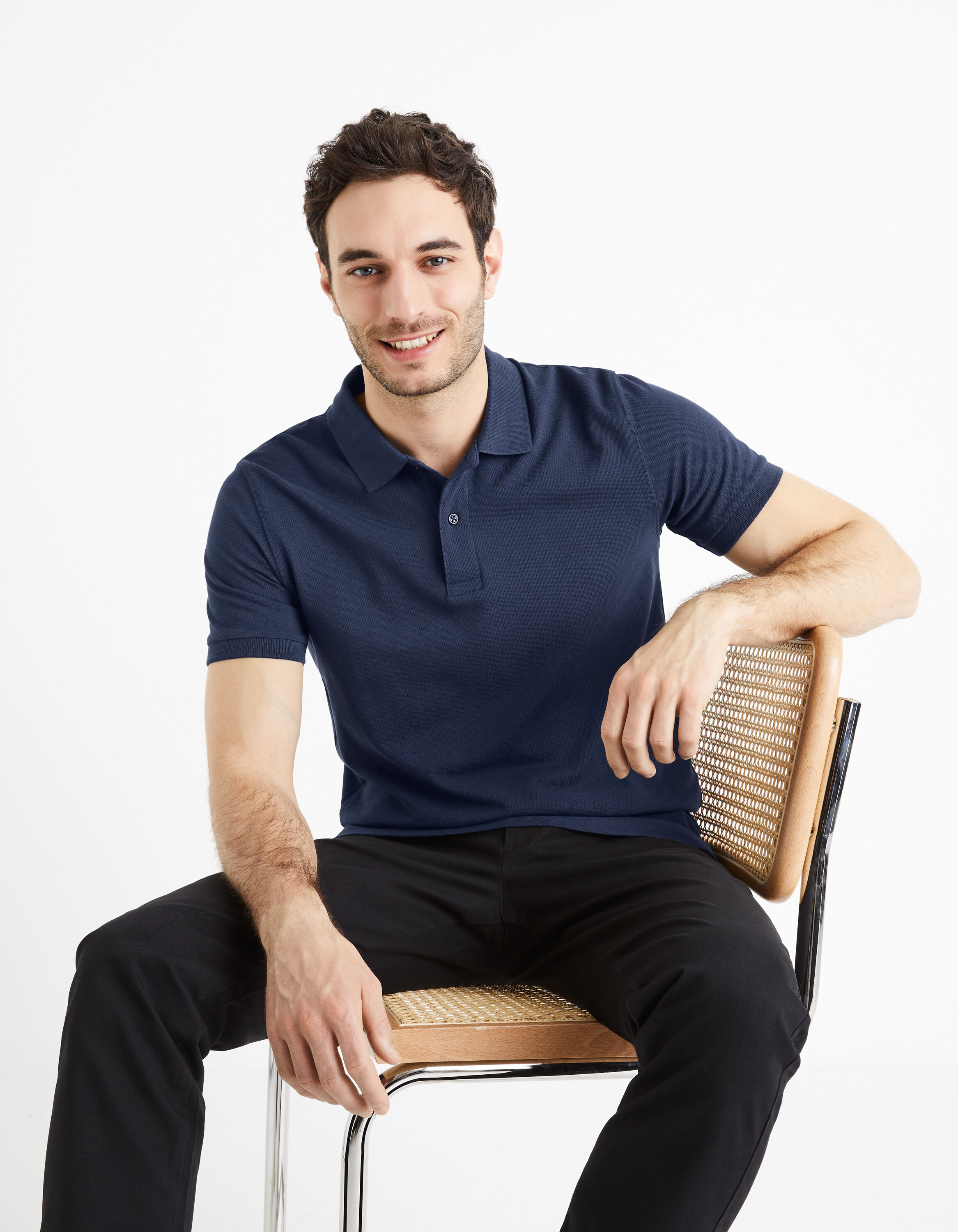 Polo piqu&eacute; 100% coton - marine