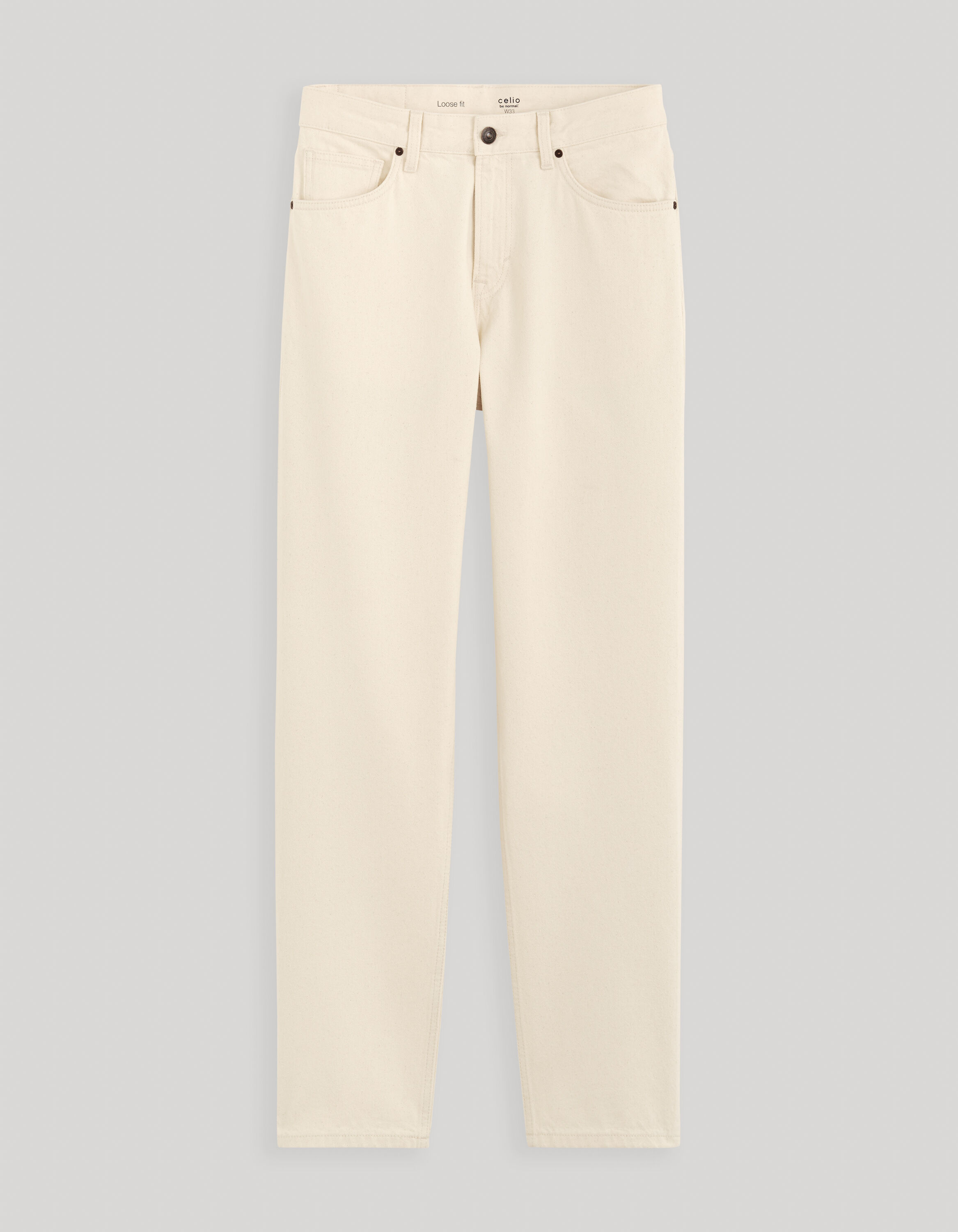 Jean loose C75 100% coton - &eacute;cru