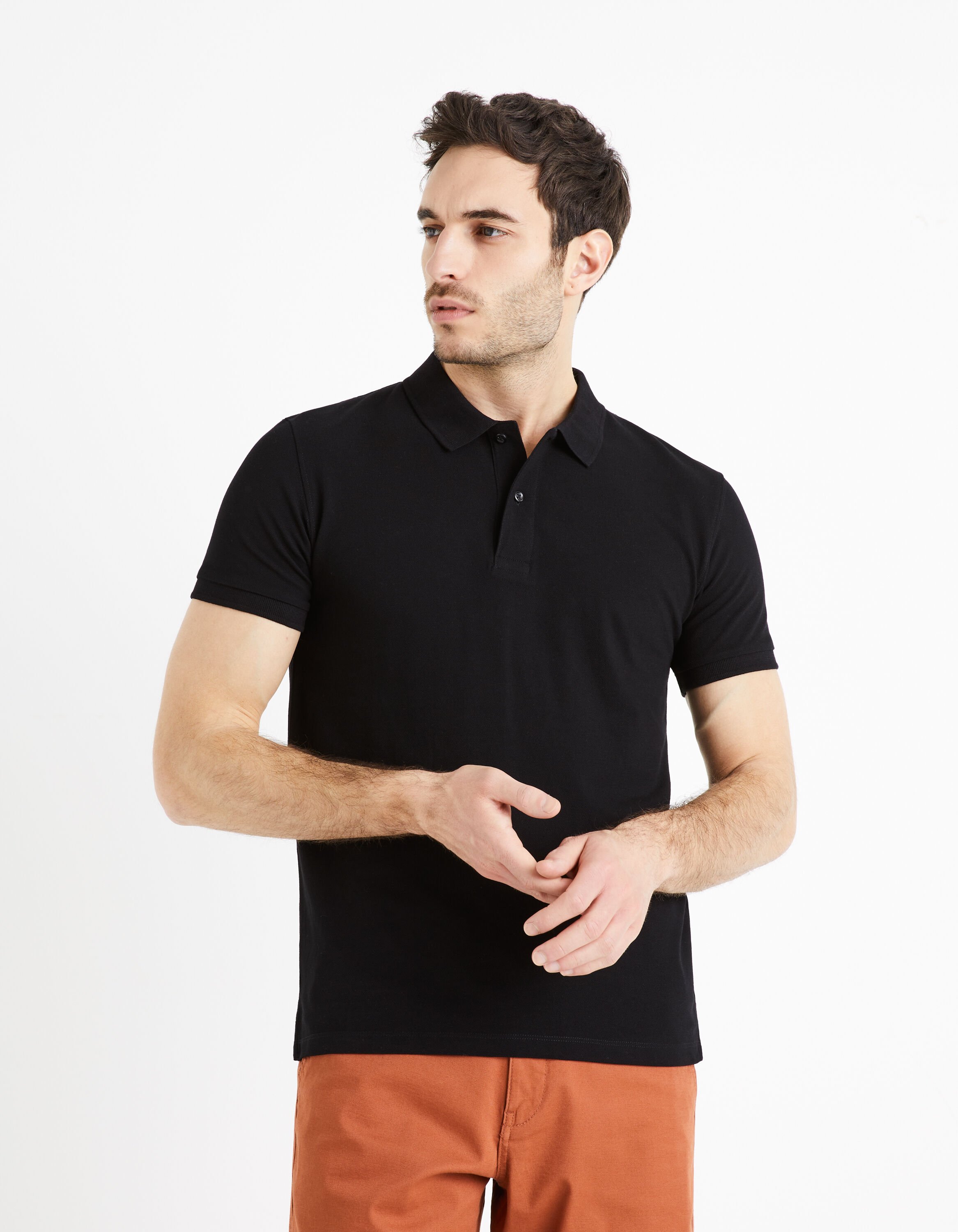 Polo piqu&eacute; 100% coton - noir