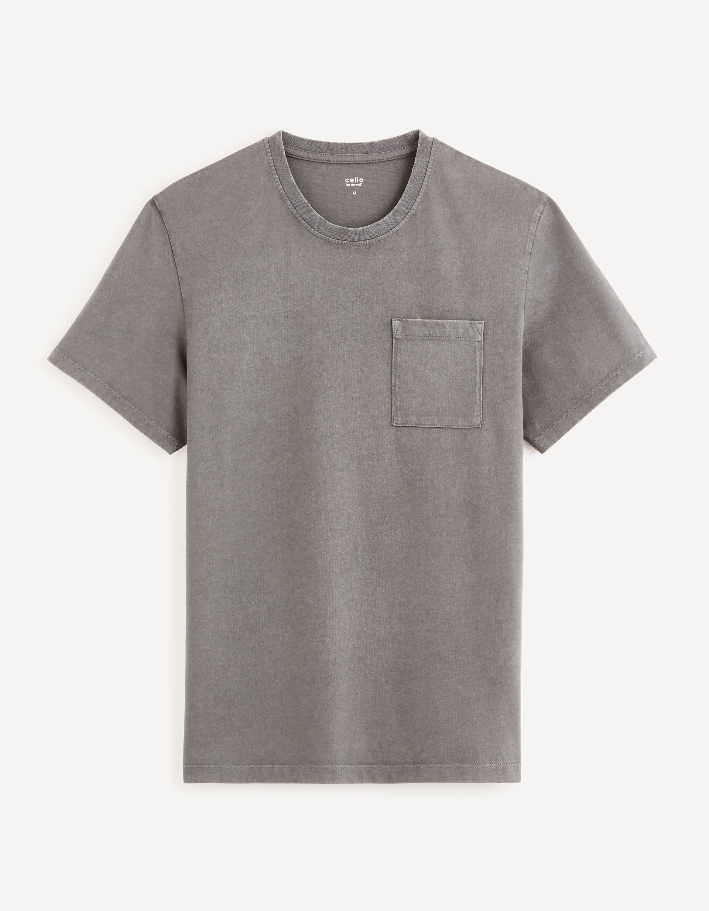 T-shirt col rond 100% coton - anthracite