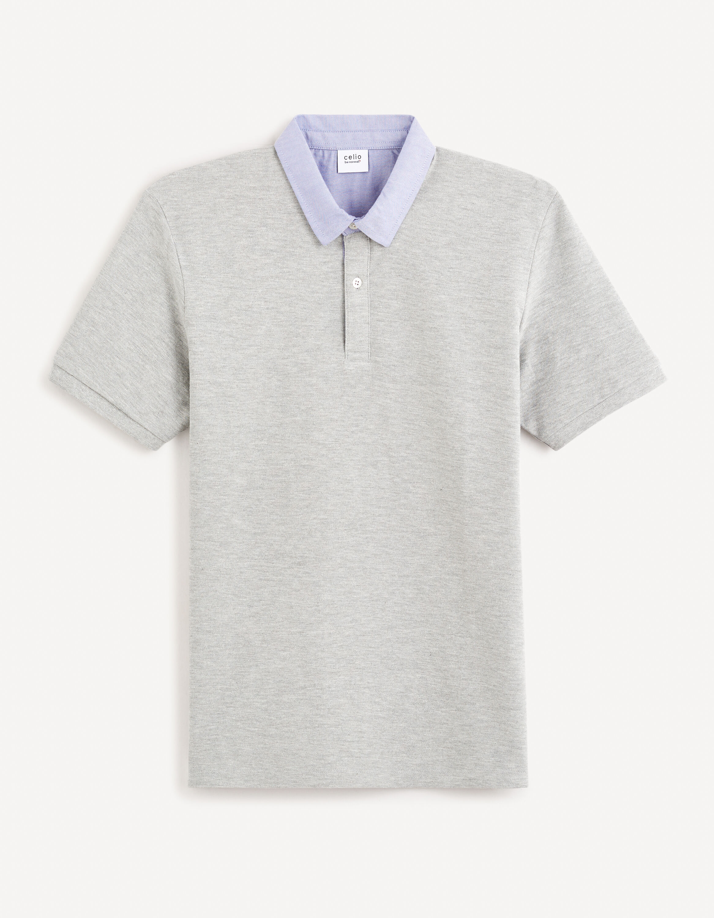 Polo piqu&eacute; col chemise 100% coton - gris chin&eacute;