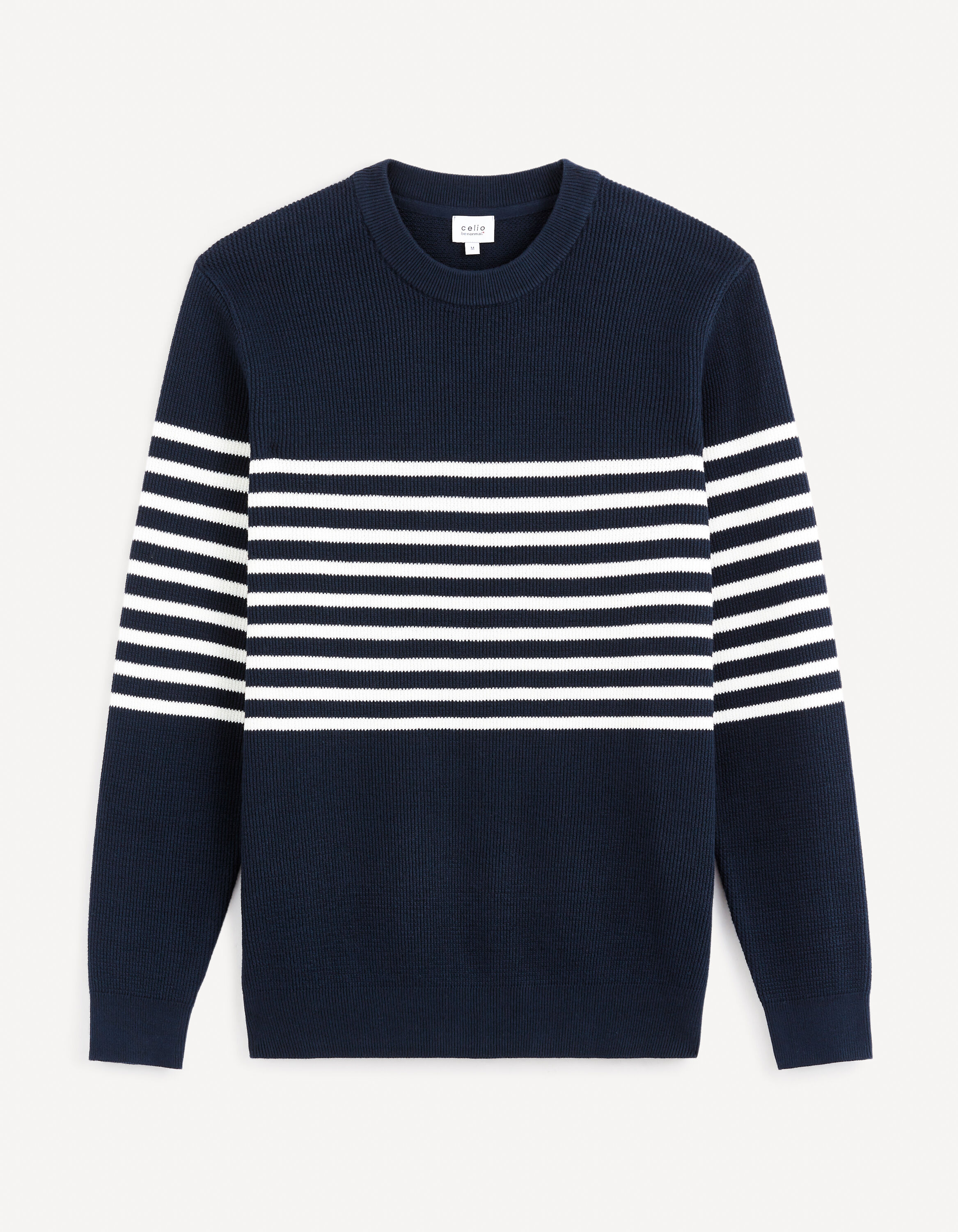 Pull col rond 100% coton - marine