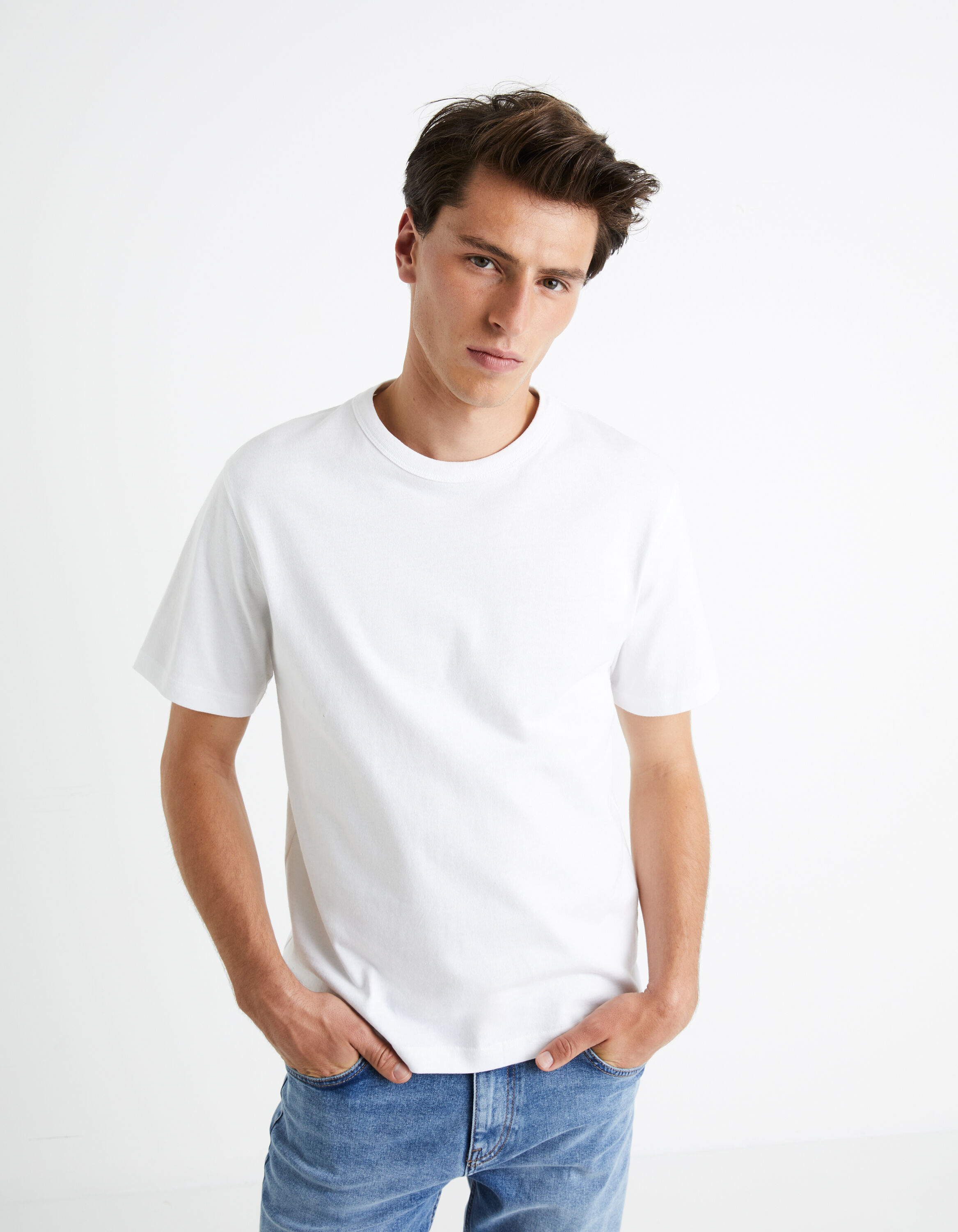 T-shirt boxy 100% coton - blanc