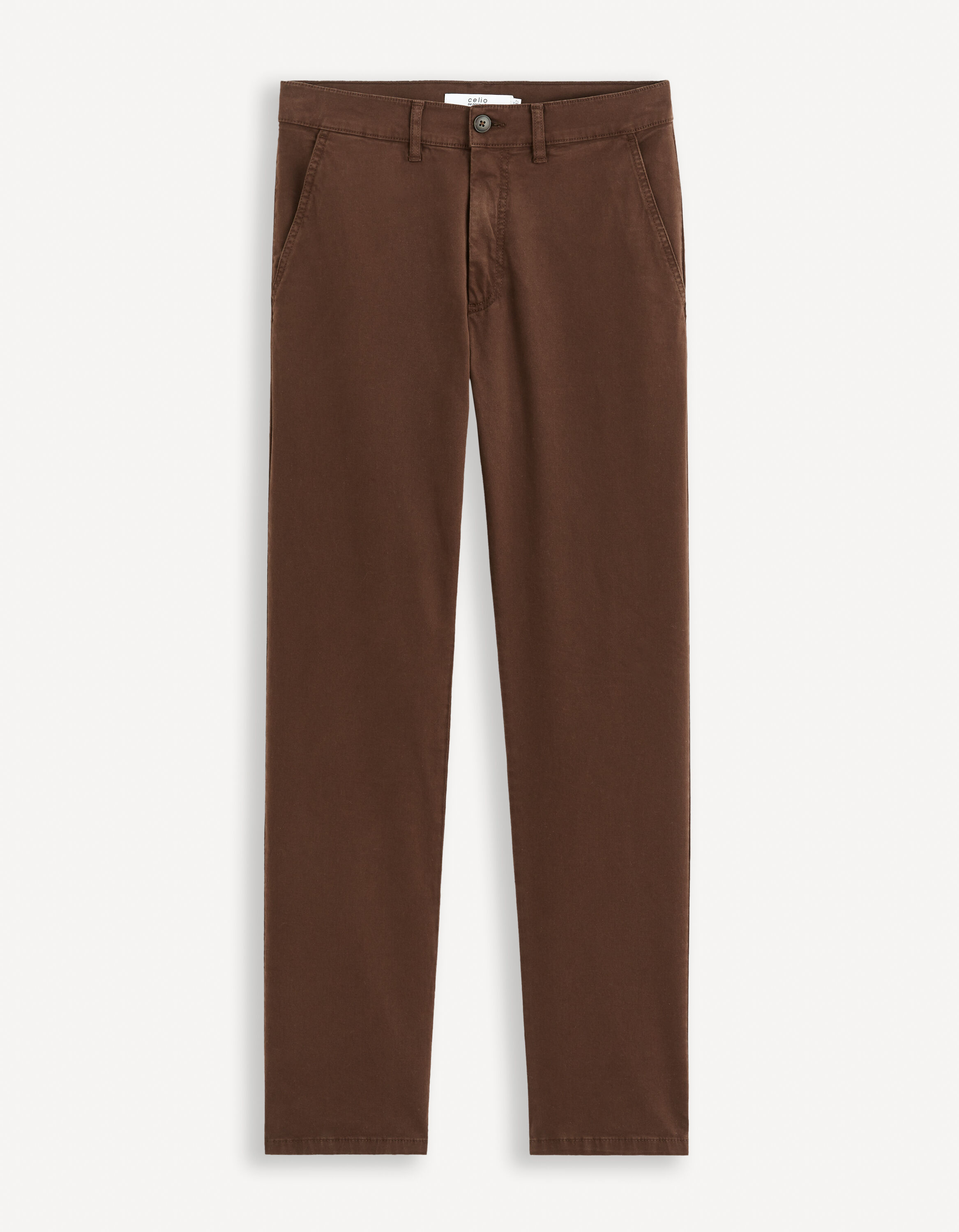 Pantalon chino straight - chocolat