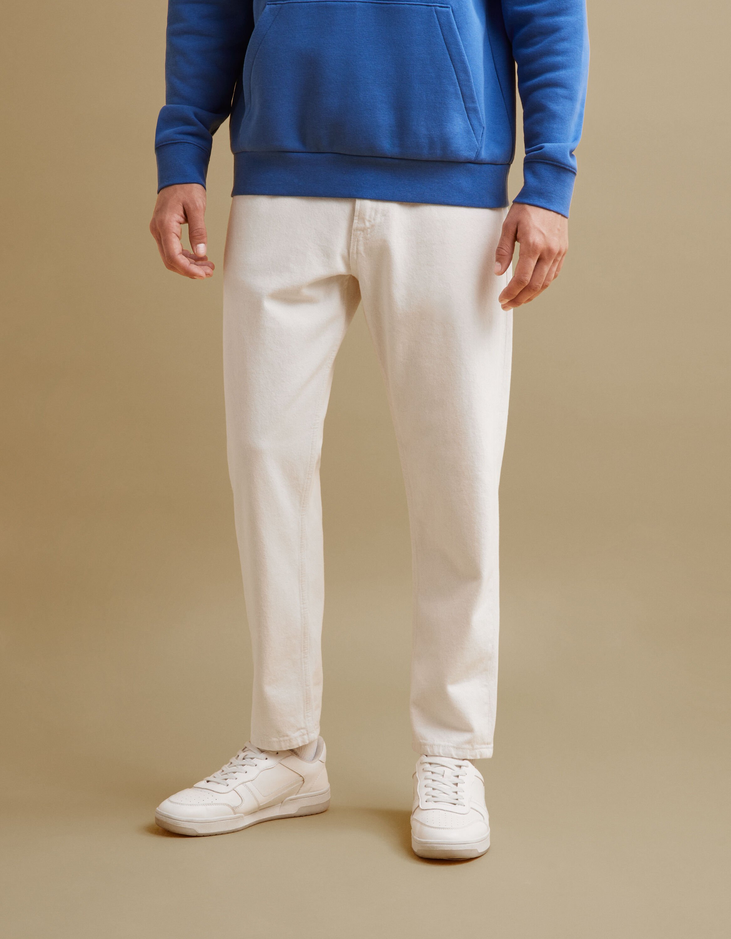 Jean relax C85 100% coton - blanc