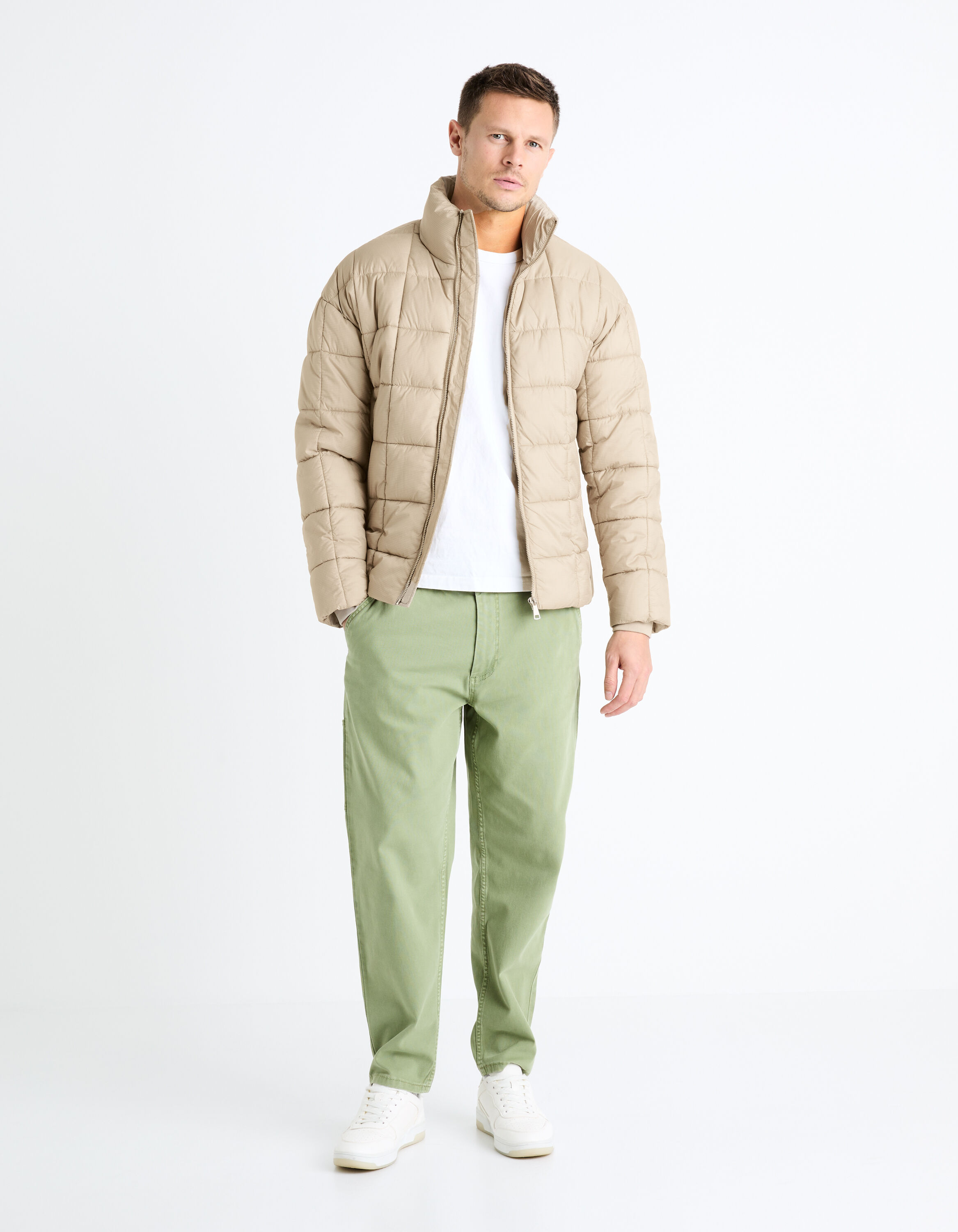 Doudoune chaude col montant - &eacute;cru