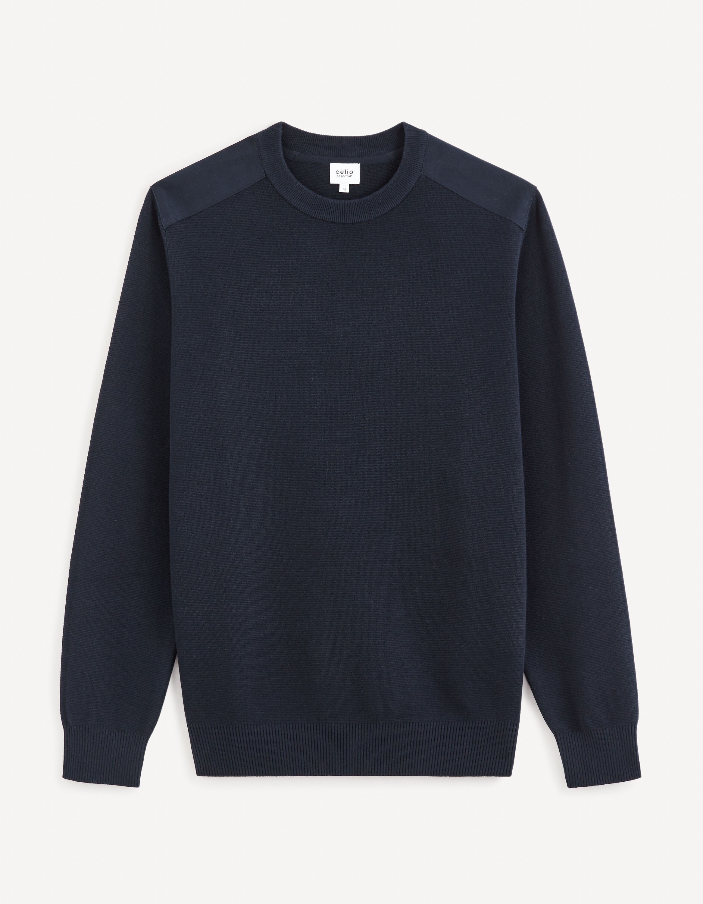 Pull col rond 100% coton - marine