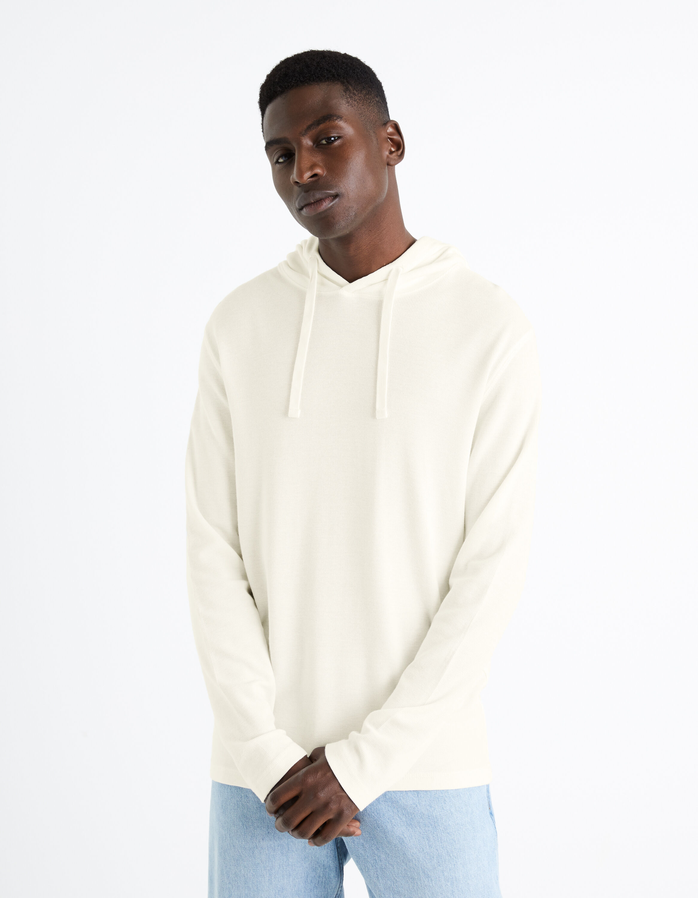 T-shirt &agrave; capuche - &eacute;cru