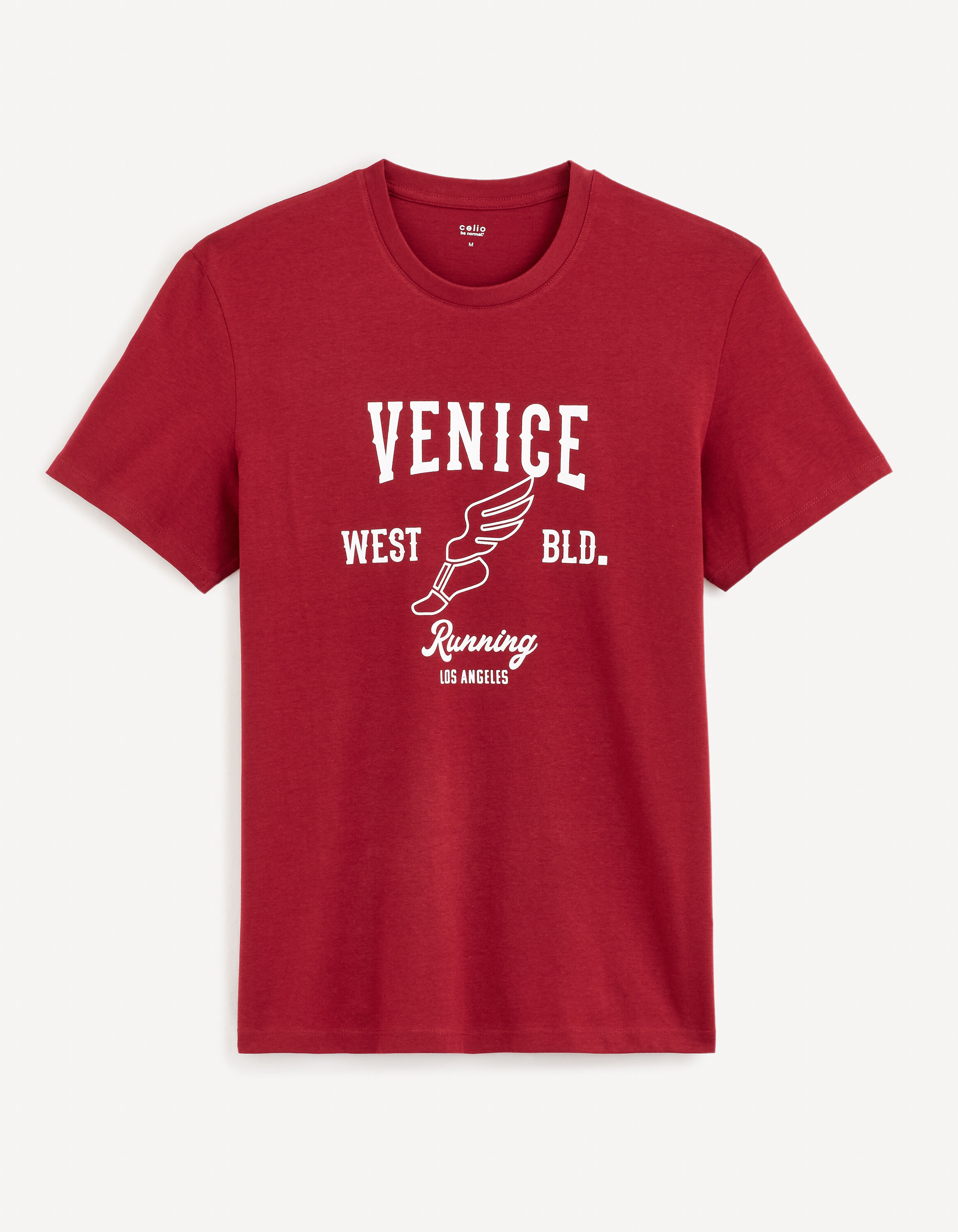 T-shirt col rond 100% coton - bordeaux