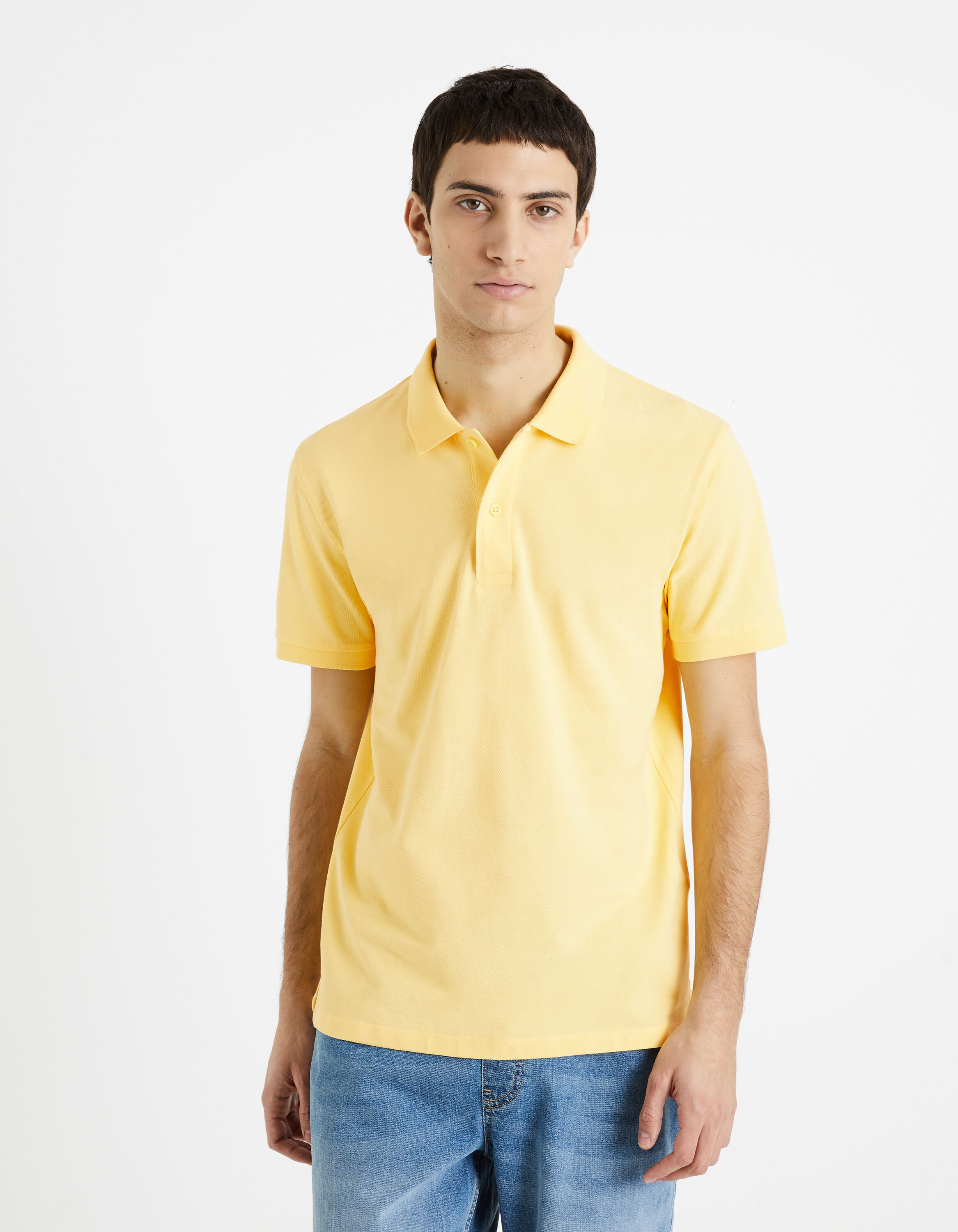 Polo piqu&eacute; 100% coton - jaune