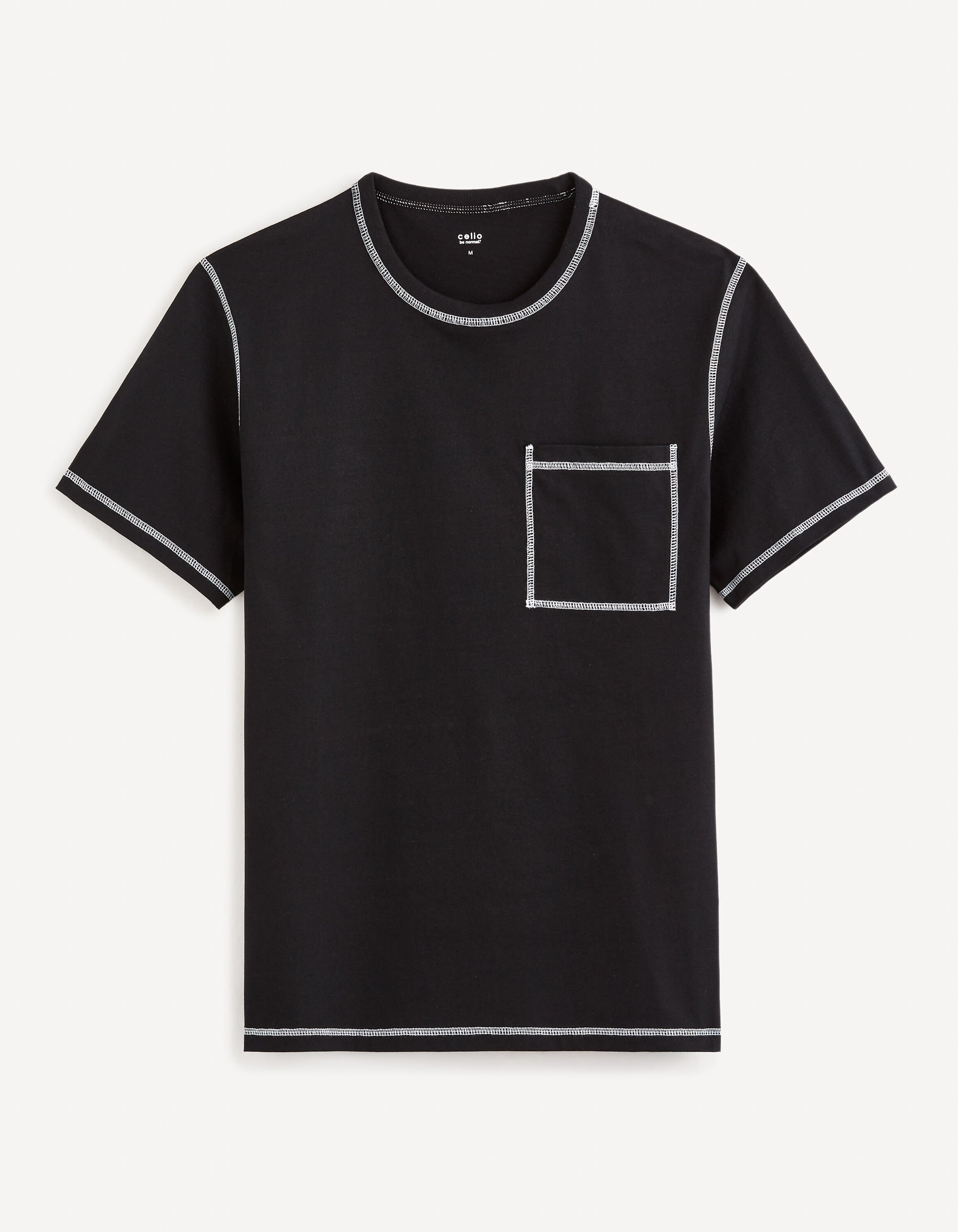 T-shirt col rond 100% coton - noir