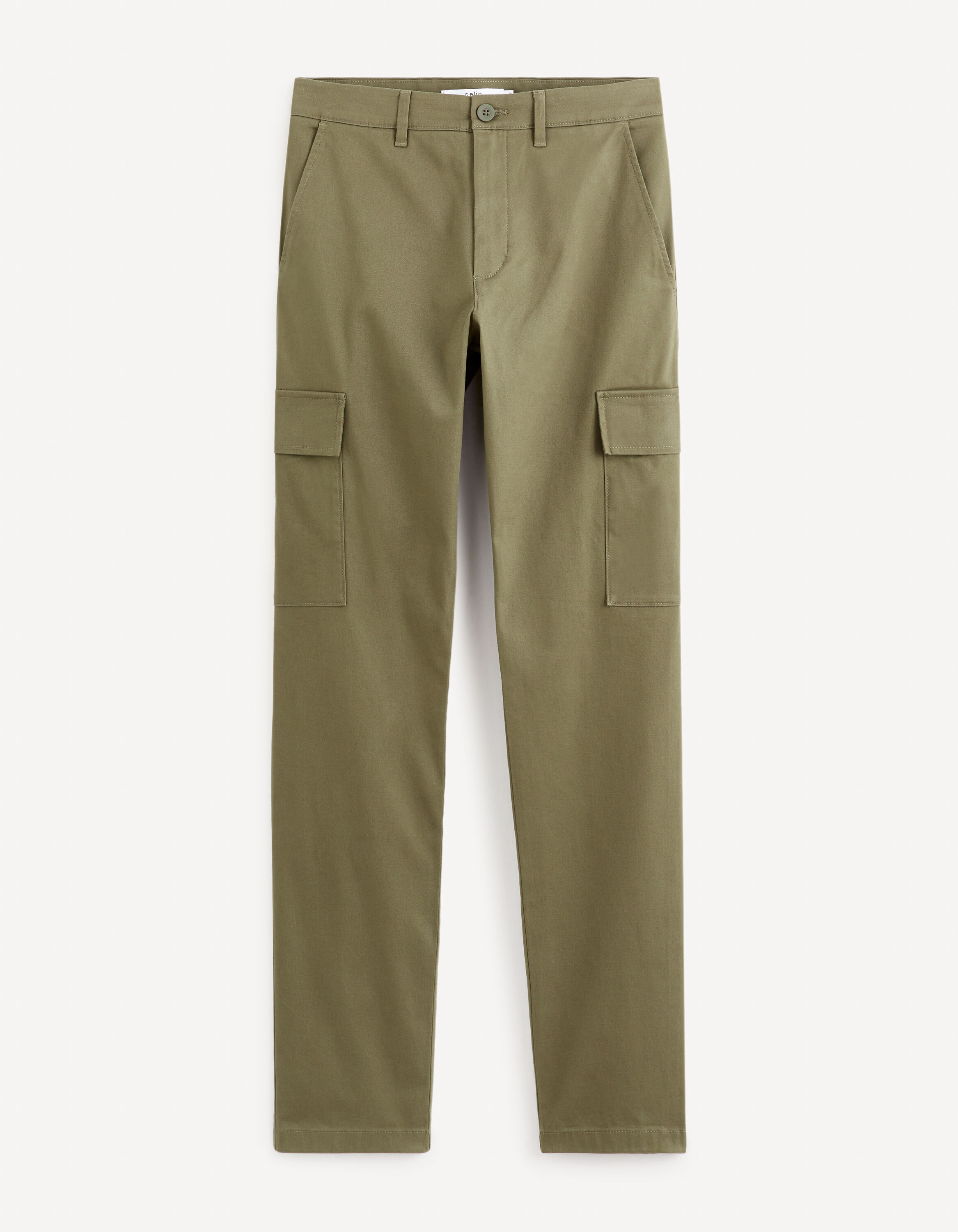 Pantalon cargo slim - kaki fonc&eacute;