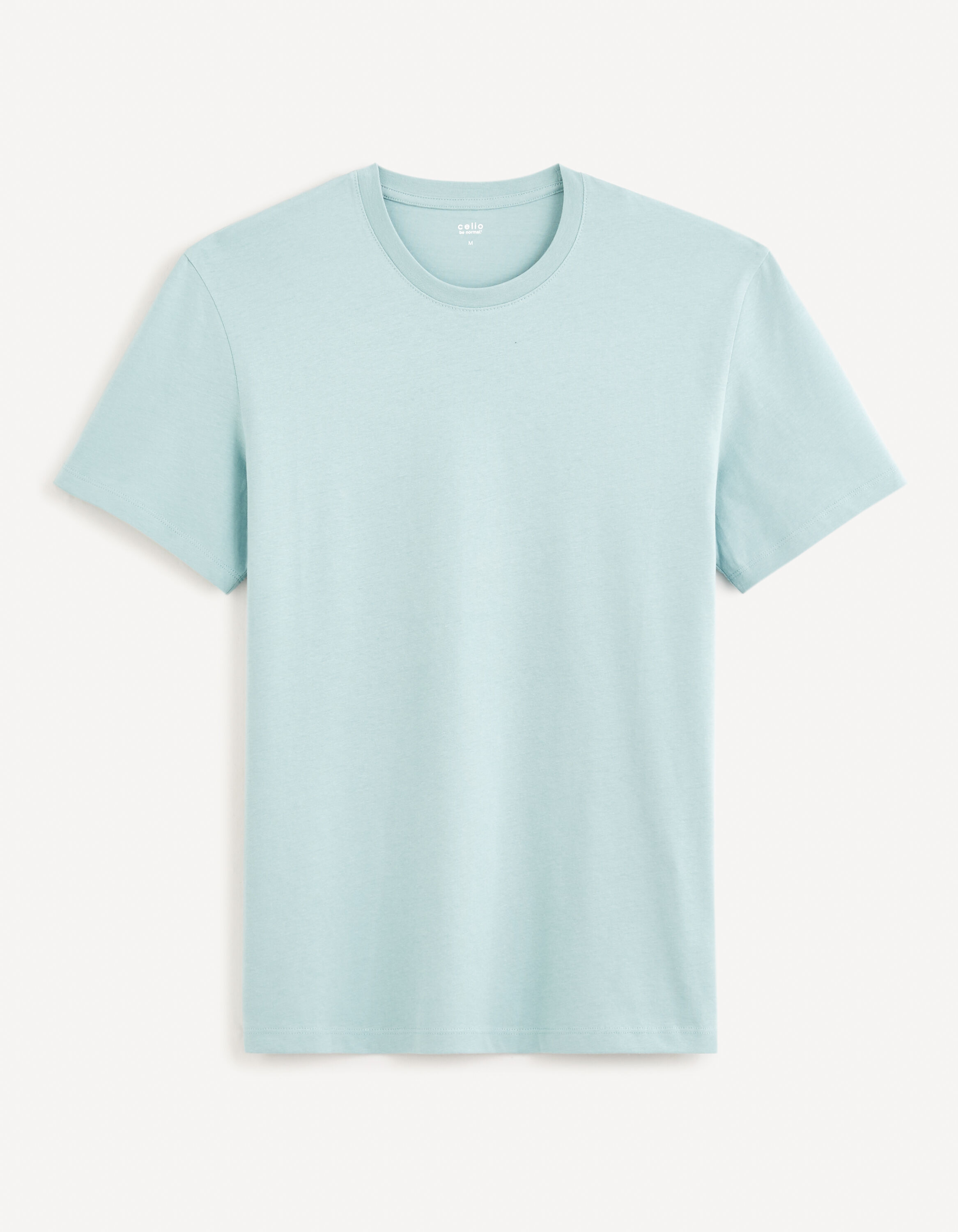 T-shirt col rond 100% coton - gris bleu