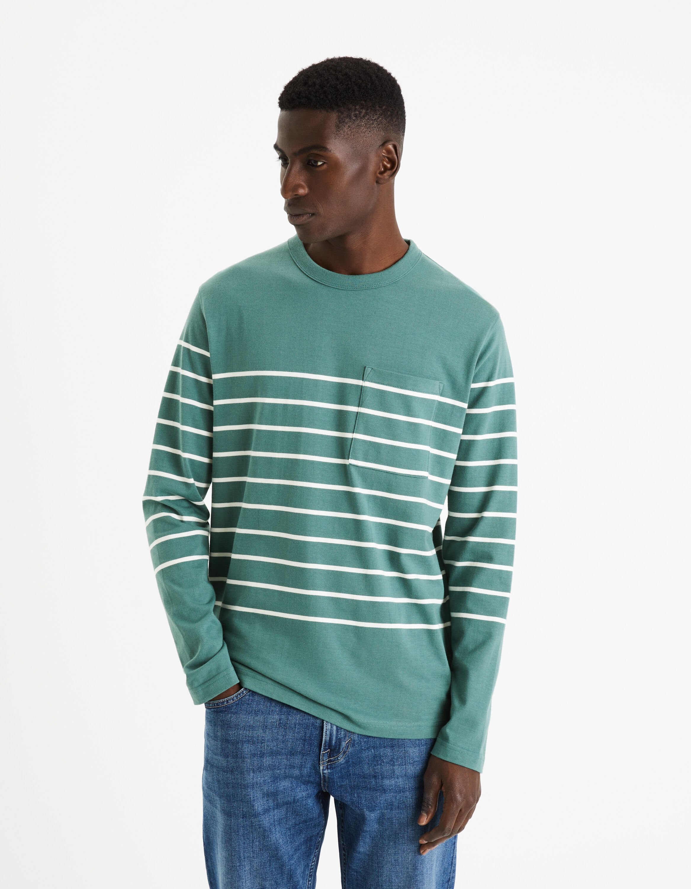T-shirt col rond 100% coton - vert