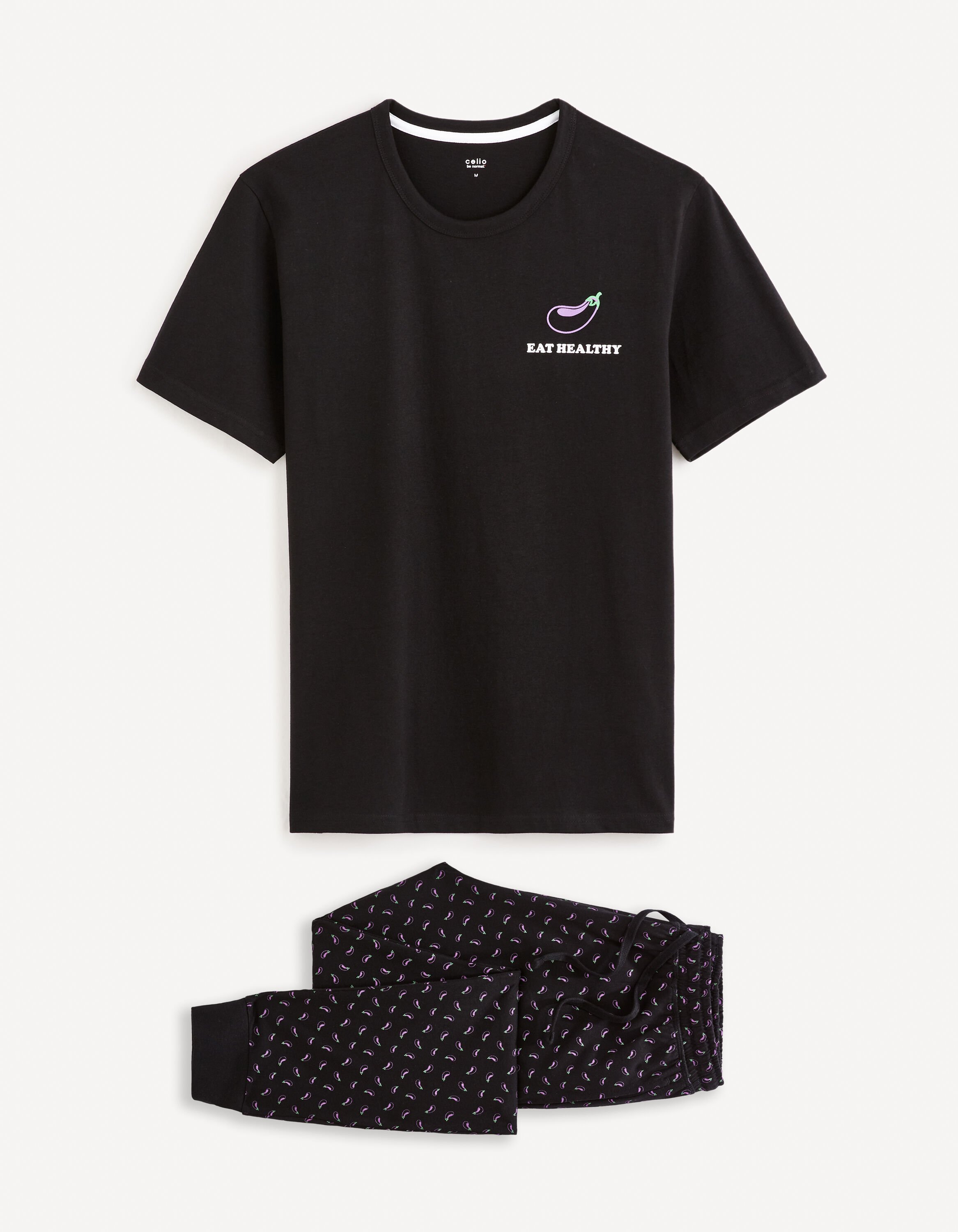 Pyjama 100% coton - noir