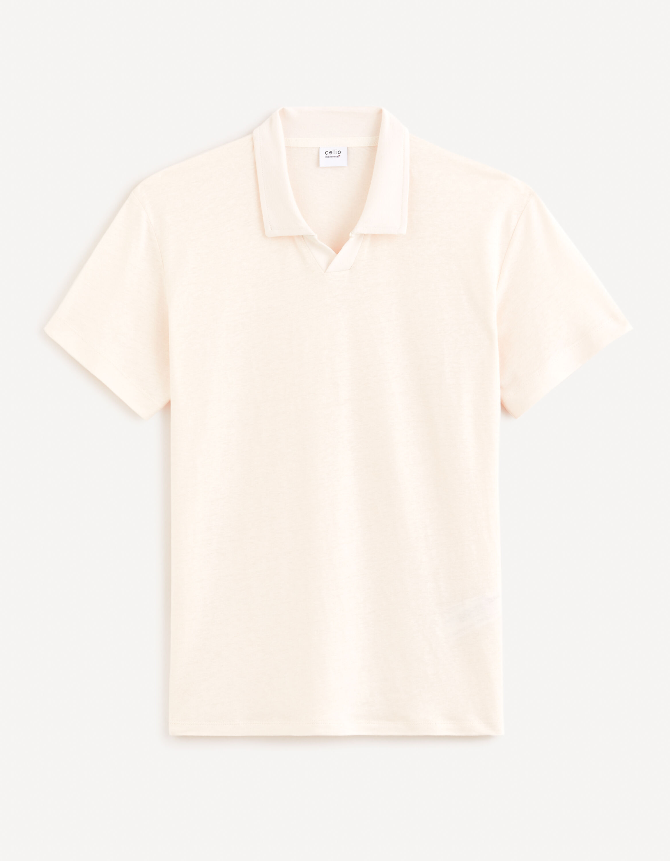 Polo lin m&eacute;lang&eacute; - &eacute;cru