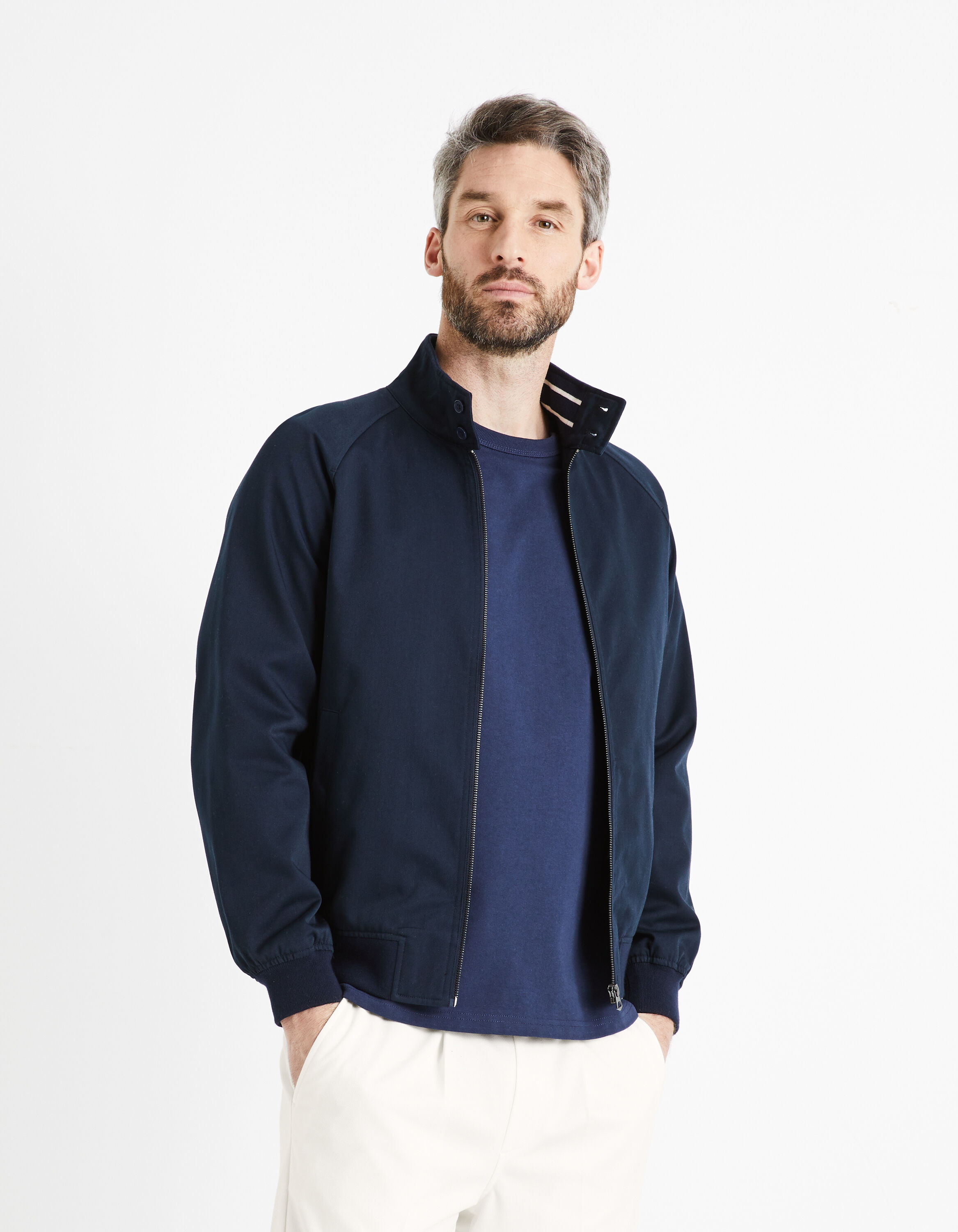 Blouson col montant - marine