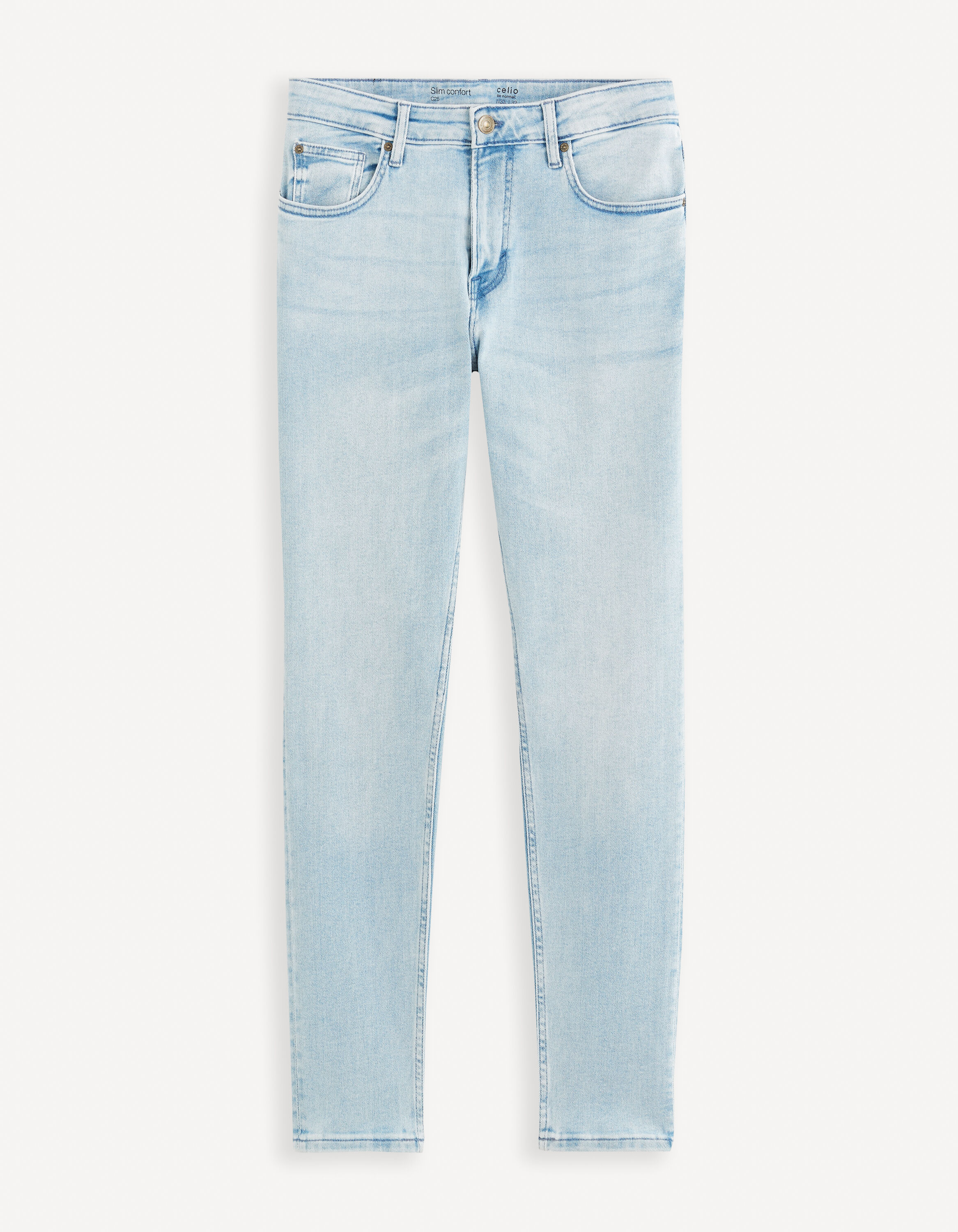 Jean slim C25 3 longueurs stretch - bleached