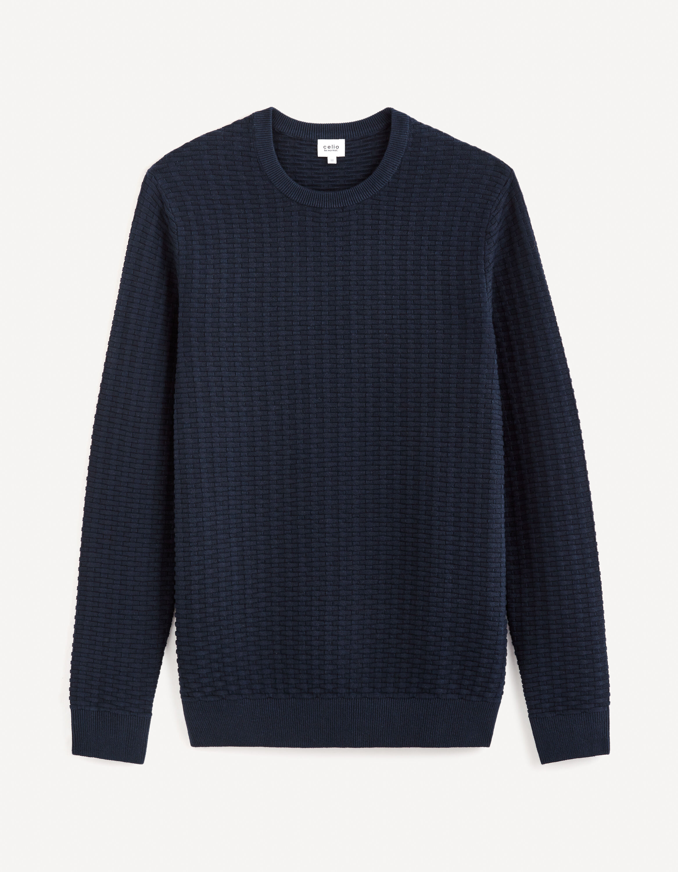 Pull col rond 100% coton - marine