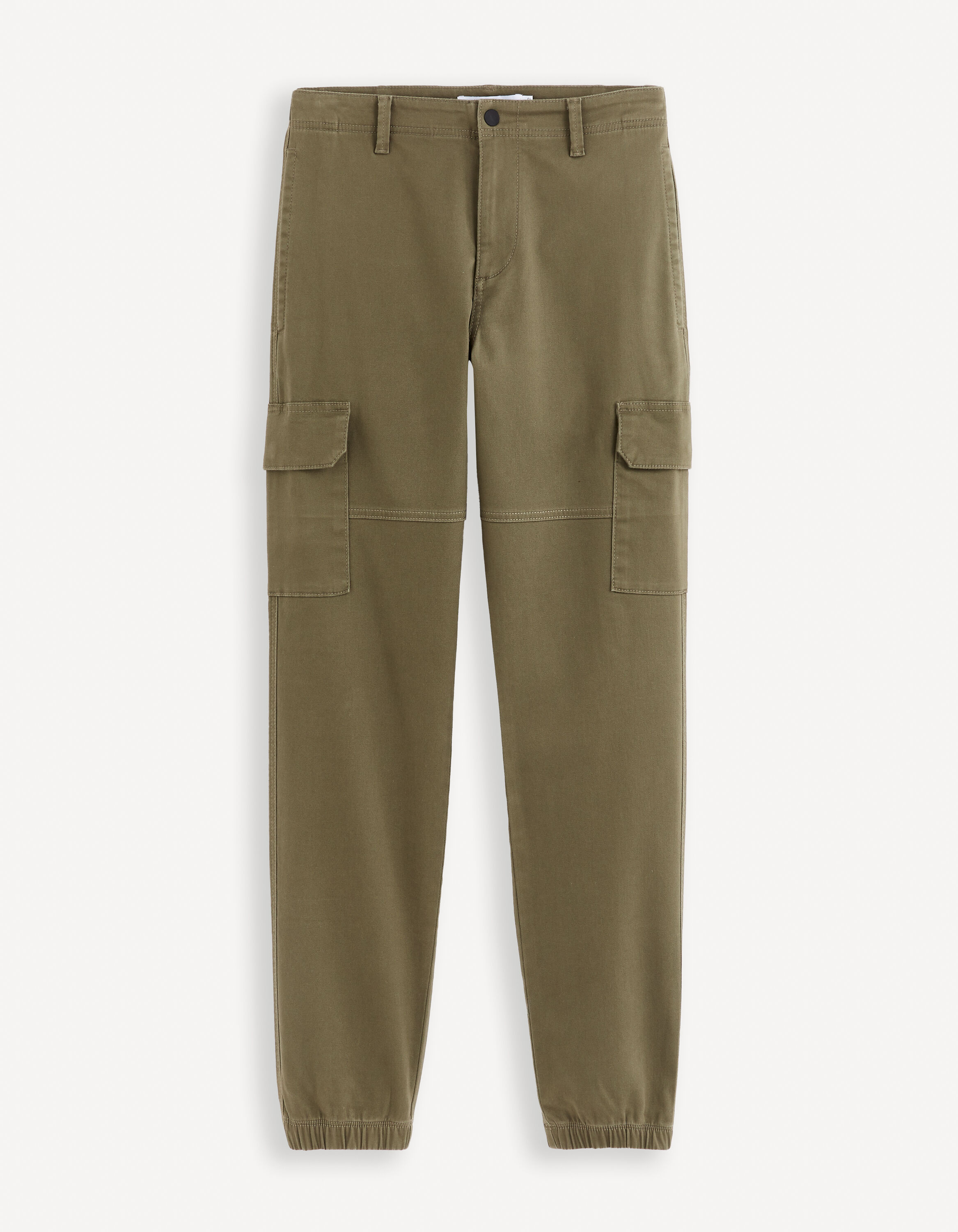 Pantalon slim cargo - kaki fonc&eacute;