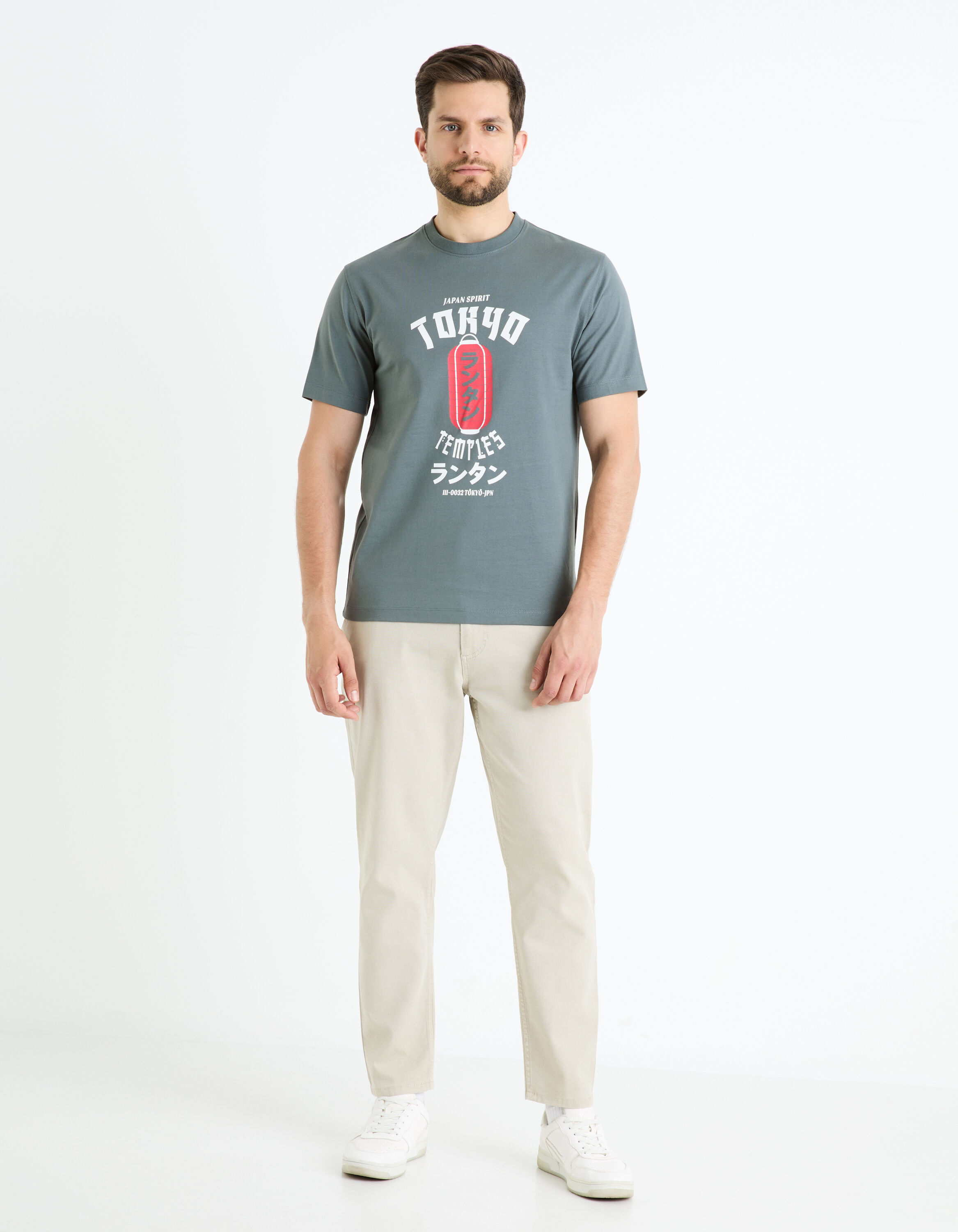 T-shirt col rond 100% coton - bleu